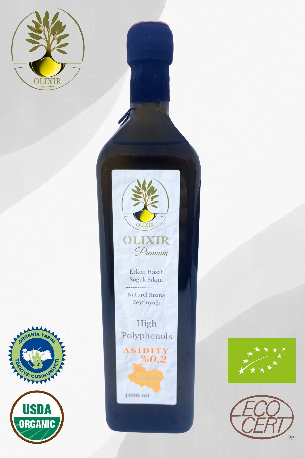 OLIXIR Premium Elite – Soğuk Sıkım Zeytinyağı (1000 Ml) Limitli Stok