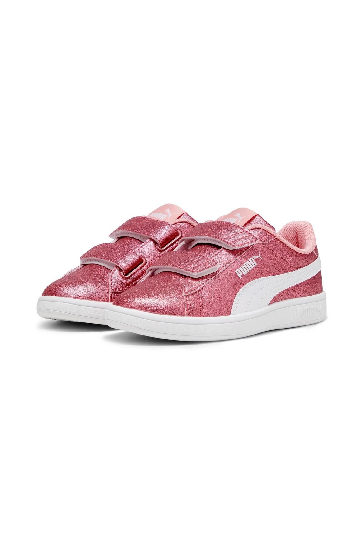 Puma-Smash 3.0 Glitz Glam V Ps Dziewczęce trampki Rozmiar 28-35 Biało-Różowe 6