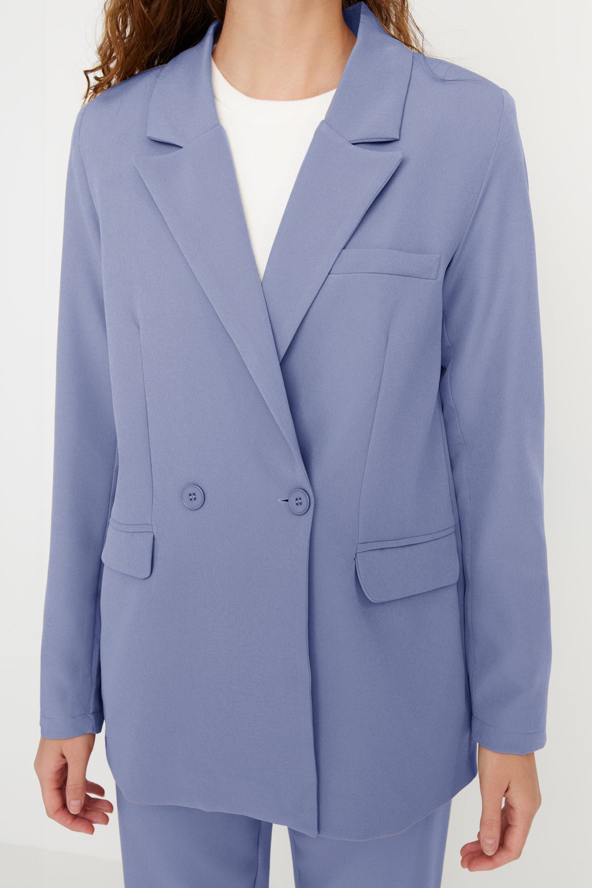 Trendyol Modest-Jasnoniebieski zestaw marynarka i spodnie - Woven Tctaw23Us00132 3