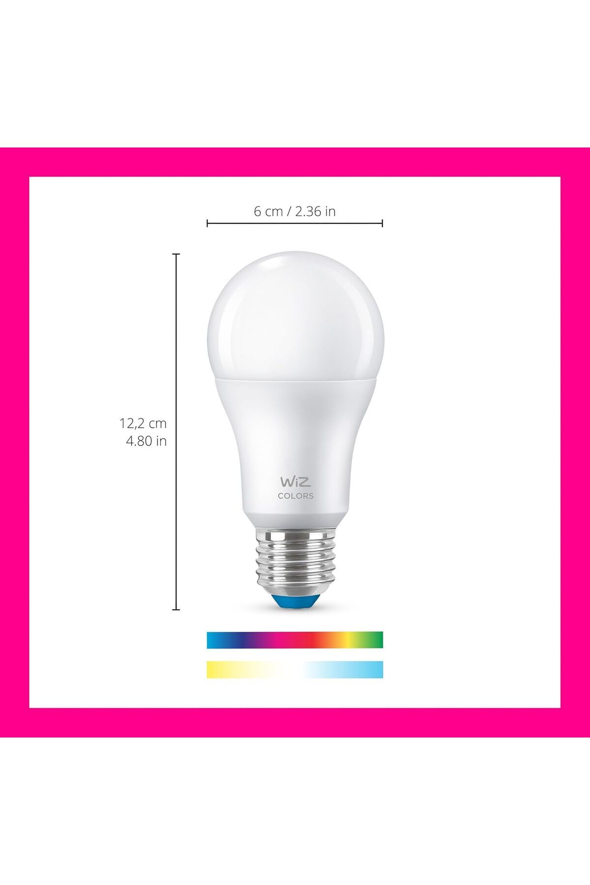 Wiz-Smart Wifi Frosted Drop Light Bulb, 60W E27, 2 Pieces, Spacesense Technology, Voice Control 6