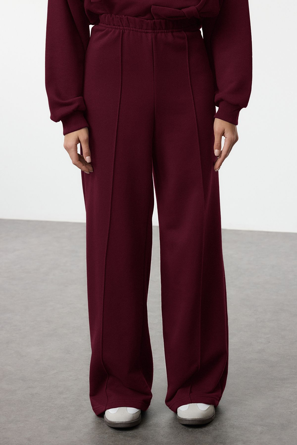 Trendyol Modest-Set de trening oversize cu panglică roșie Claret TCTAW25US00119 3