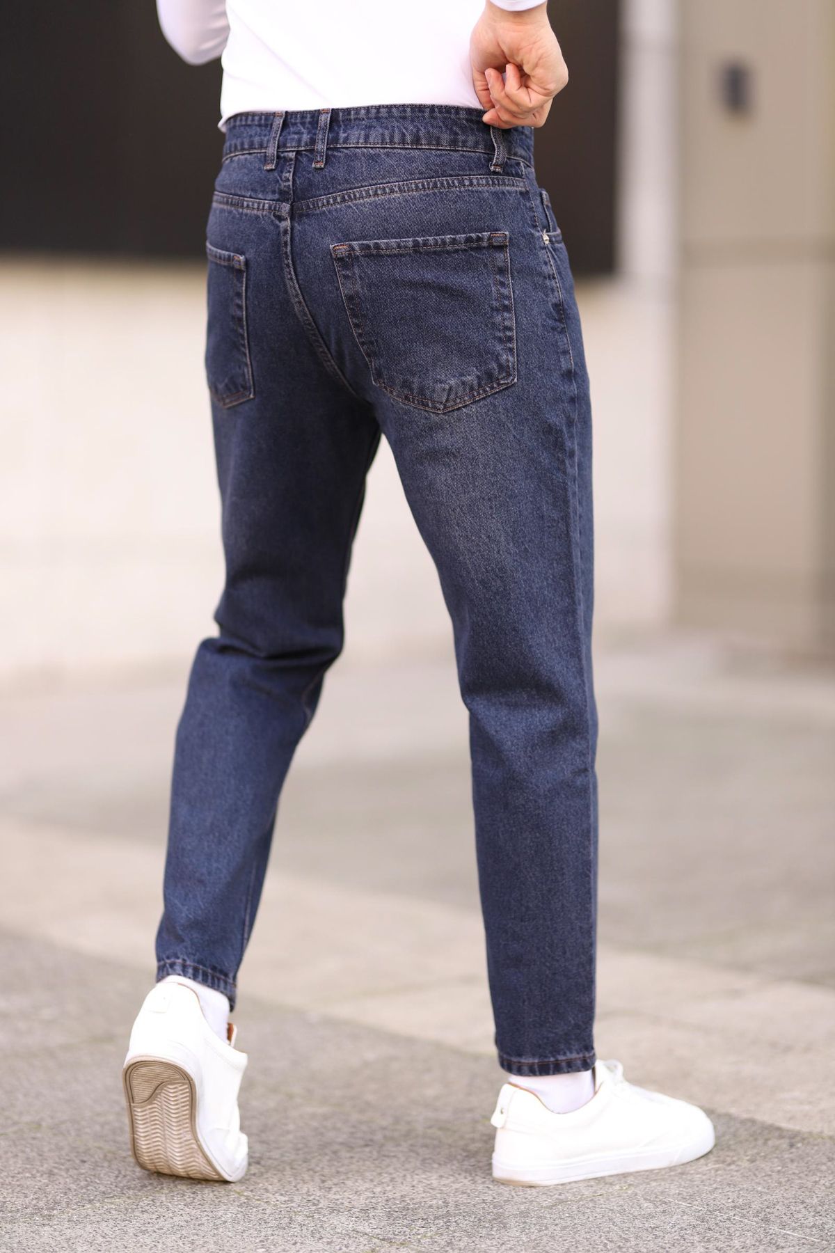 Trendyol Collection-Sötétkék 100% pamut Boyfriend Jeans farmer nadrág TMNAW25JE00020 5