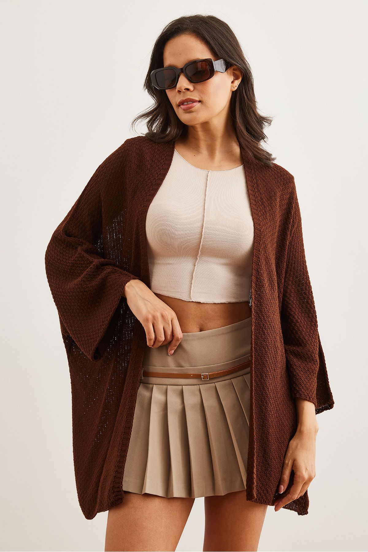Olalook-Women's Bitter Brown Cardigan - Bat Spring, Hrk- 19000057 2