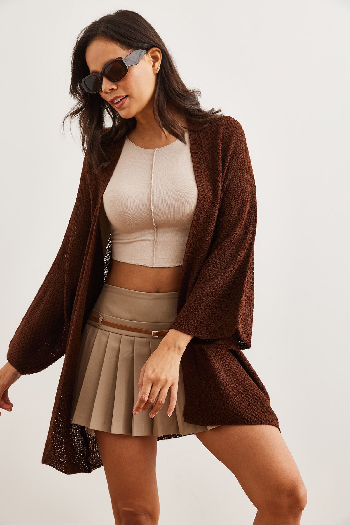 Olalook-Women's Bitter Brown Cardigan - Bat Spring, Hrk- 19000057 3
