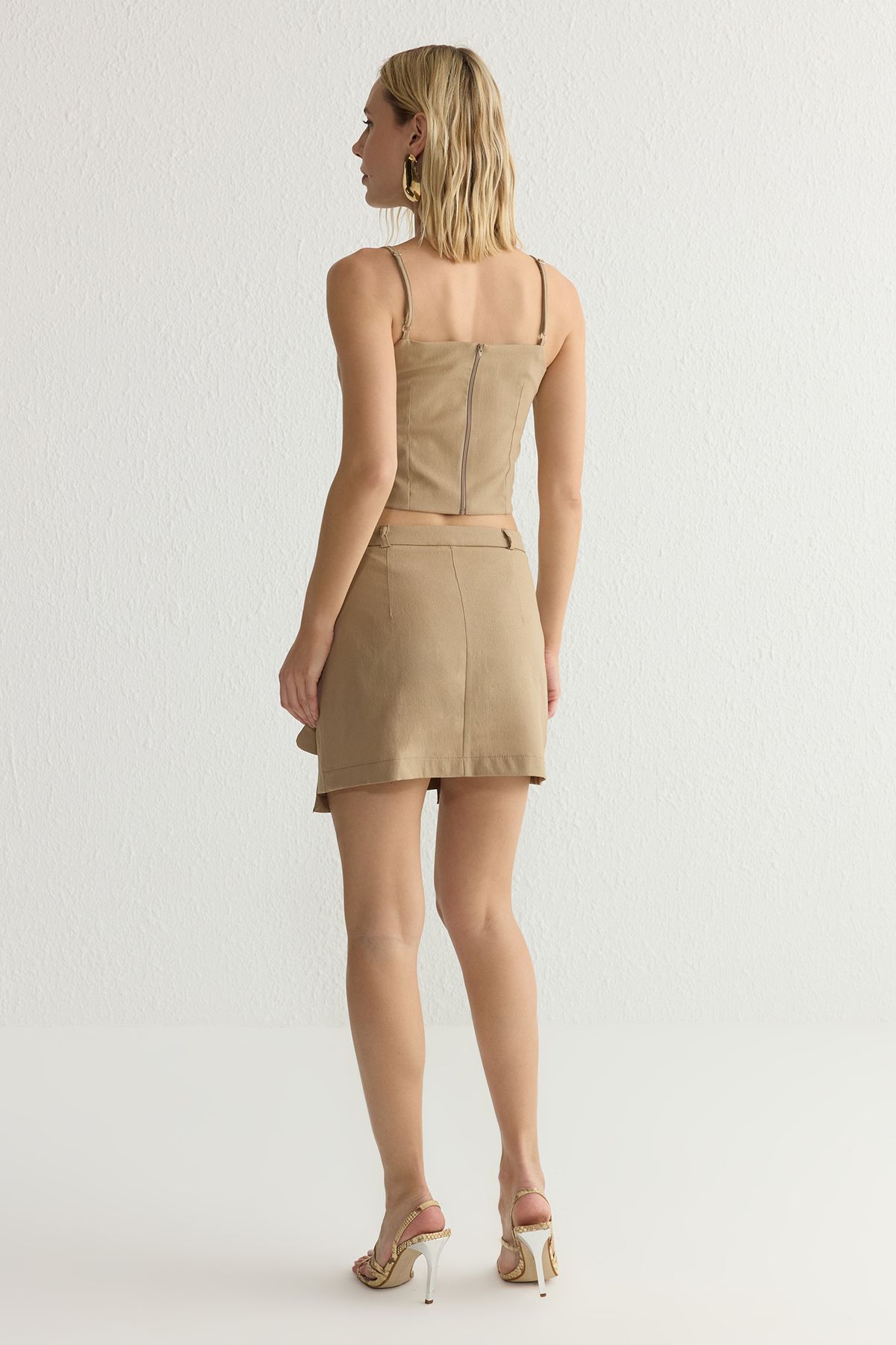 Trendyol Collection-Mink Utility Pocket Detailed Mini Shorts Sukně Twoss25Sr00025 6
