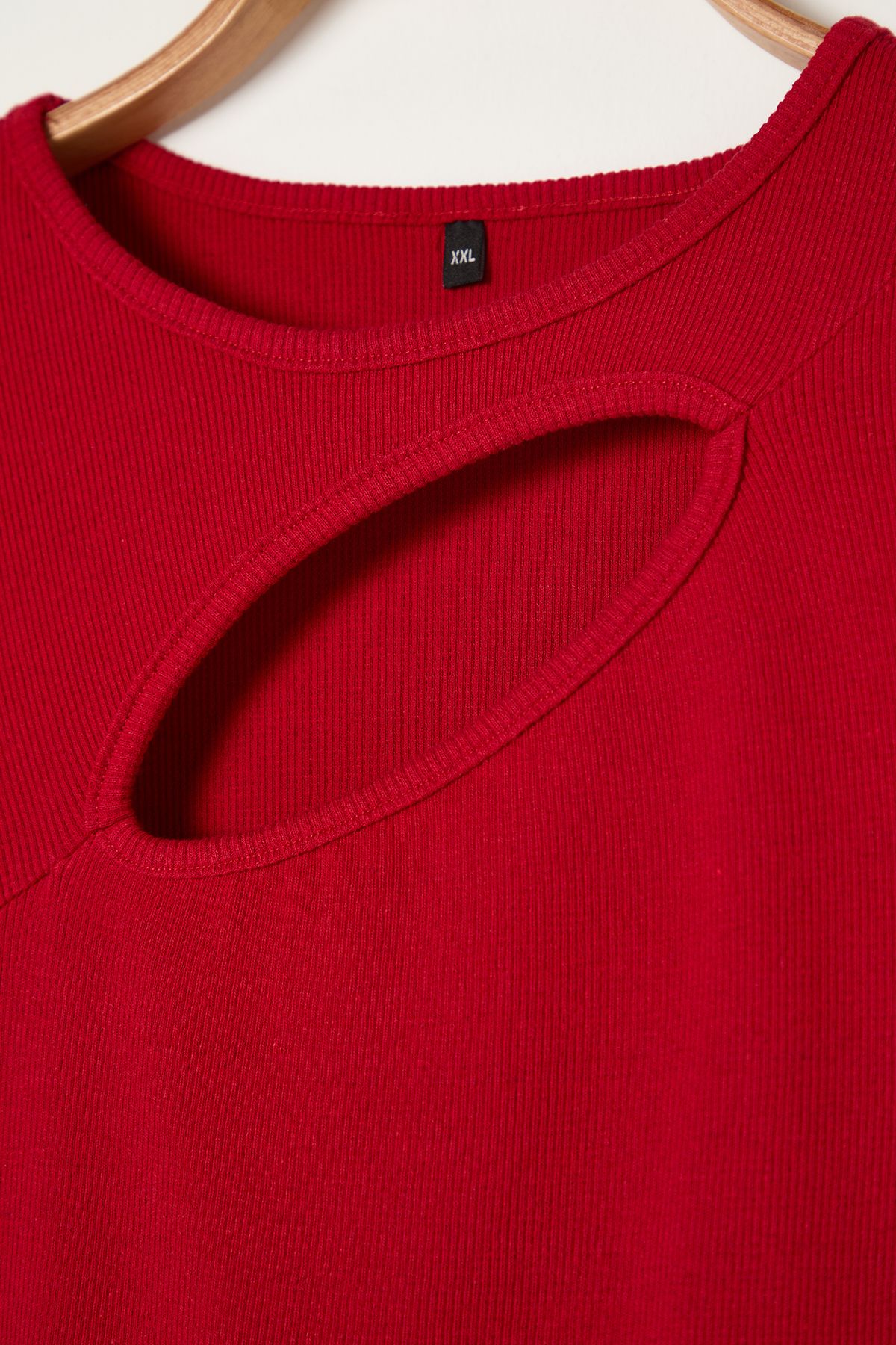 Trendyol Curve-Bluză tricotată cu camisole roșie de mărime mare 12