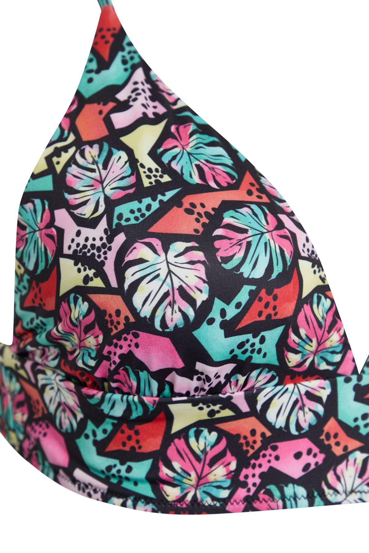 Trendyol Curve-Mehrfarbiges, großes Bikinioberteil mit tiefem V-Korallenmuster TBBSS25CT00001 6