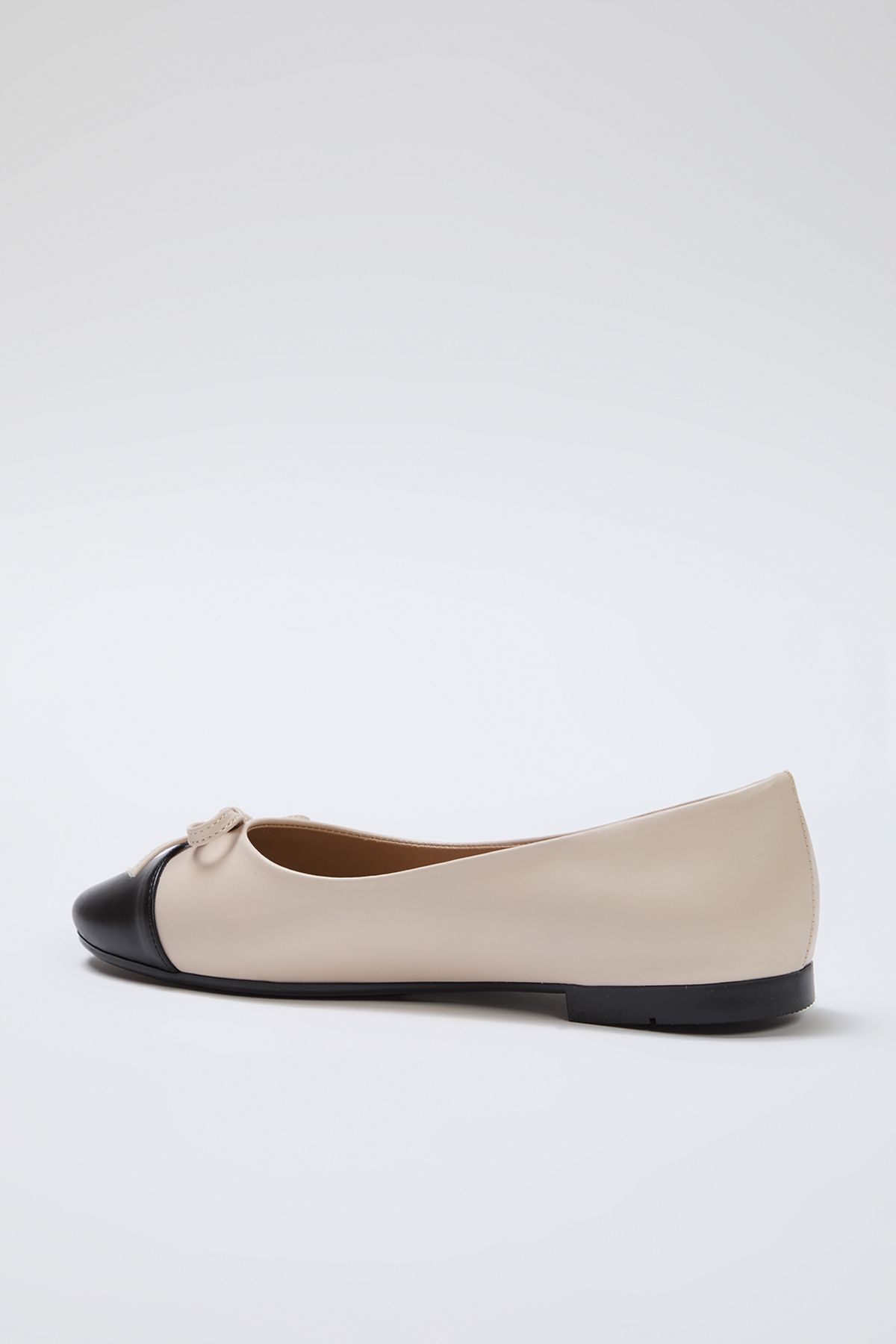 TRENDYOL SHOES-Beżowe kokardki, szczegółowe, kolorowe, blokowane, migdałowe, damskie baleriny Takss25Be00000 6