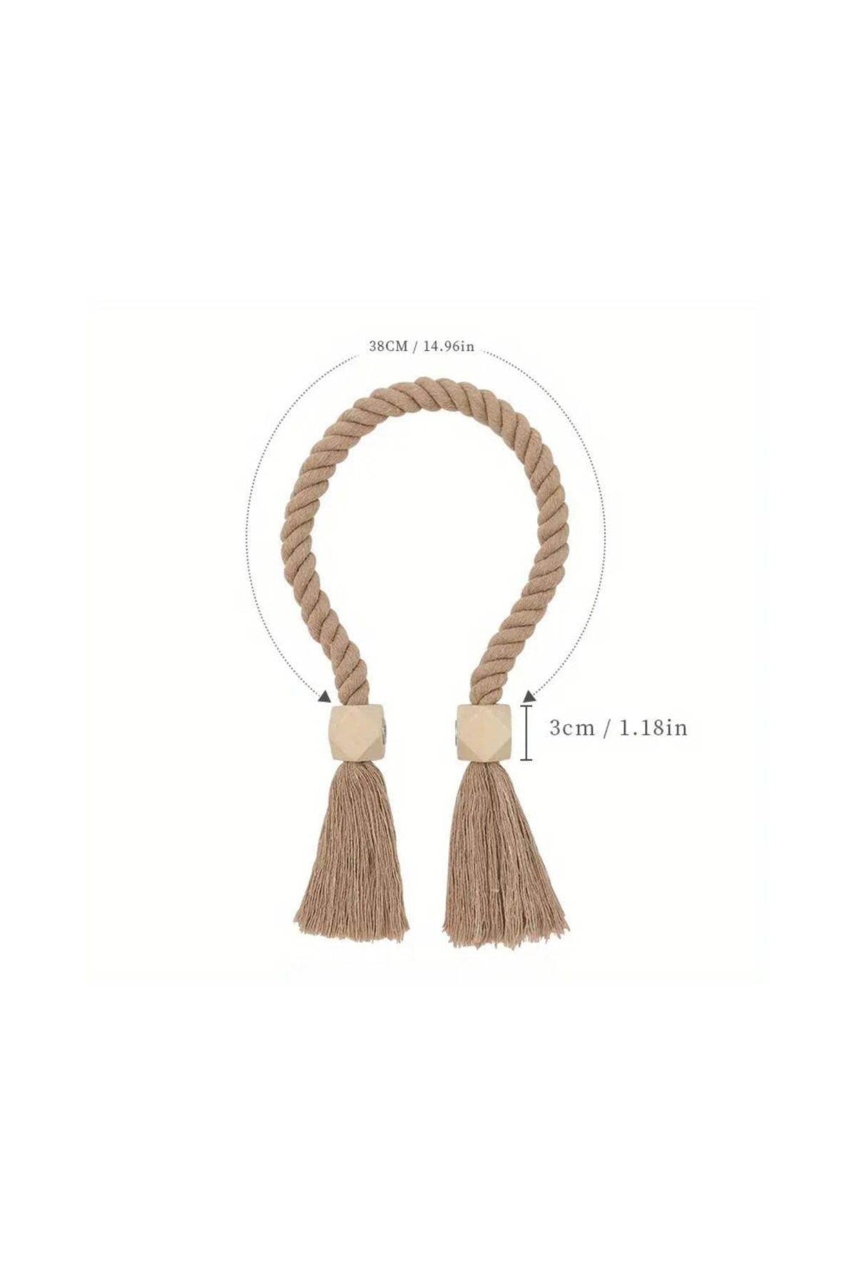 HomeTurko-2 Pcs Jute Weave Curtain Tie Bohemian Curtain Buckle for Bedroom, Living Room, Kitchen, Home Decorations 4