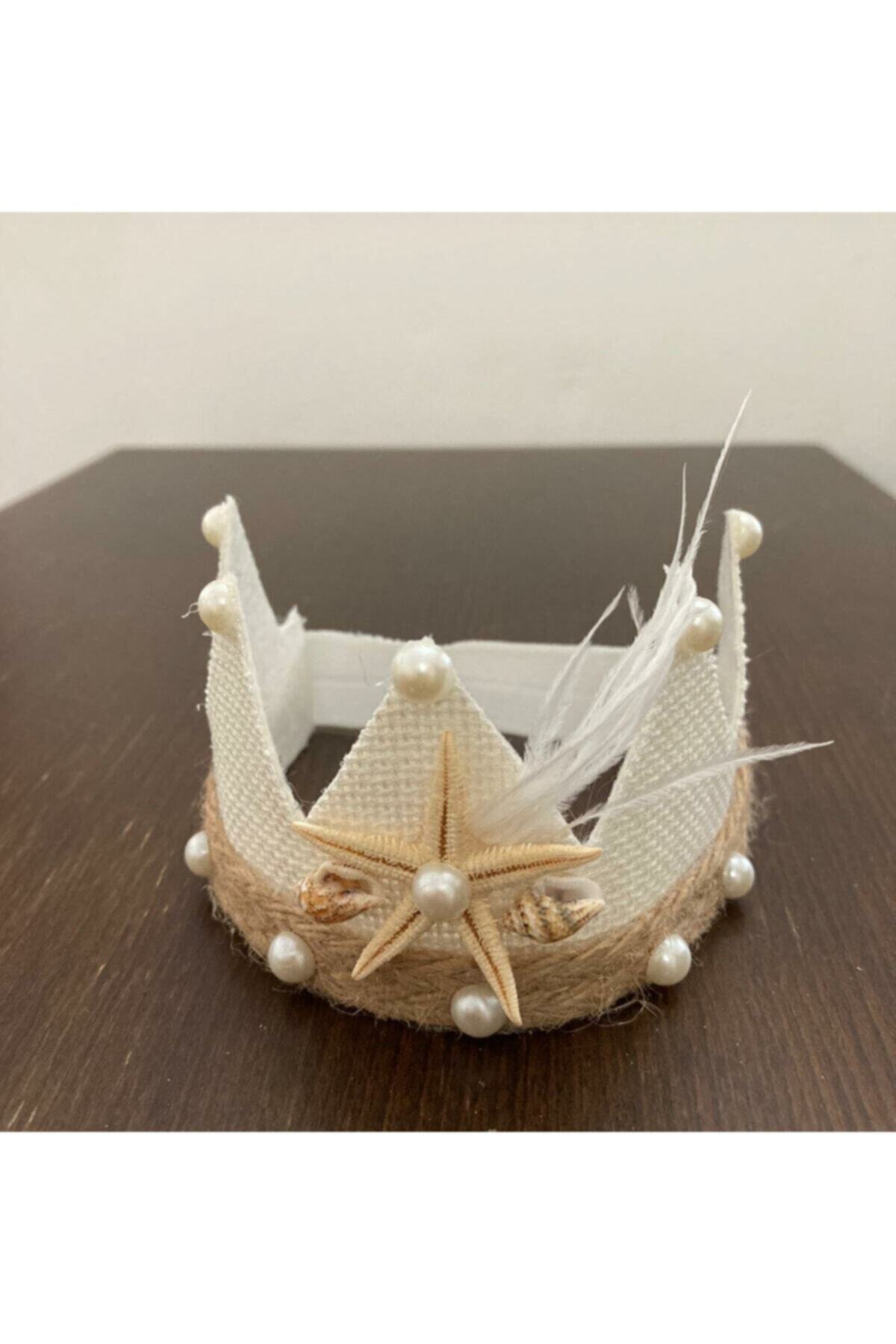 Elzem Tasarım Hediyelik Deniz Yıldızı Anne Taç Terlik Erkek Bebek Prens Taç Lohusa Seti fotoğrafı 2 (önizleme)