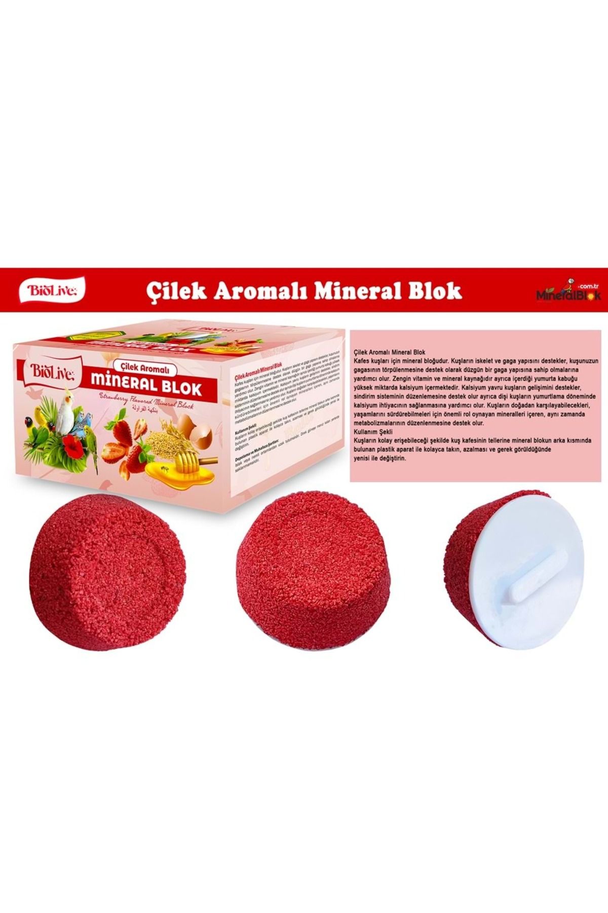 Genel Markalar BİOLİVE Çilek Aromalı Mineral Blok