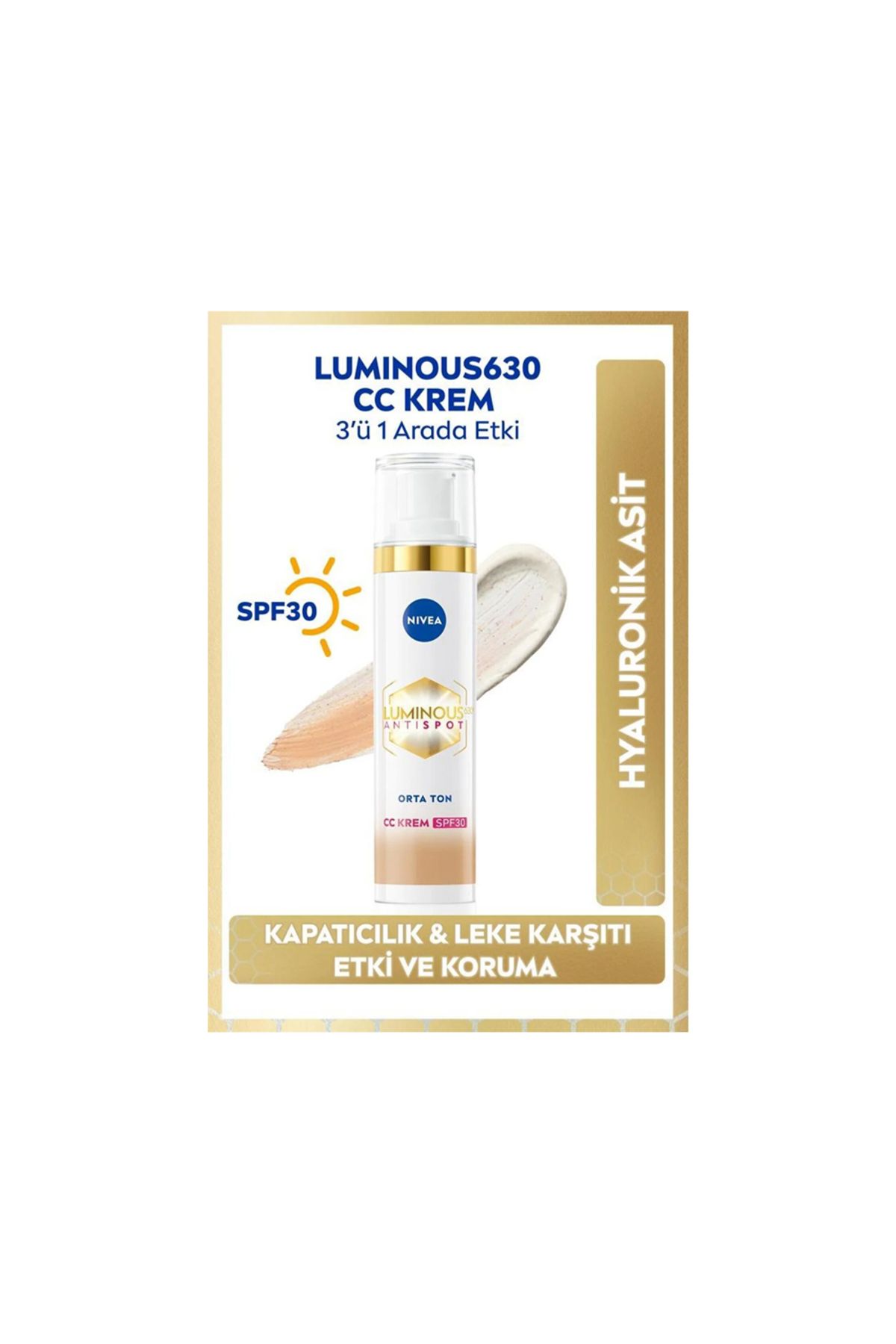 NIVEA Luminous630 Leke Karşıtı CC Krem SPF30 Orta Ton 40 ml