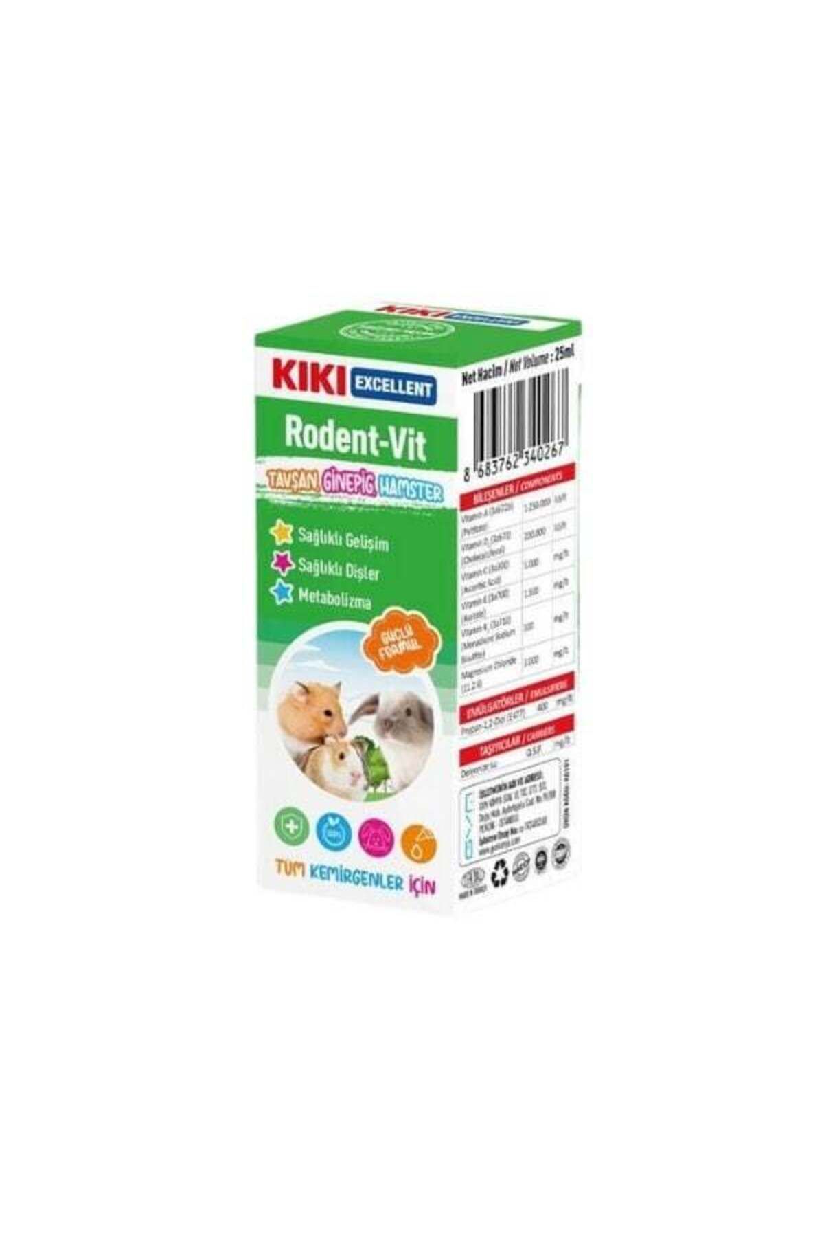 Kiki Excellent Rodent-Vit Sağlıklı Gelişim Destekleyici Kemirgenler için Multi Vitamin 25 Ml