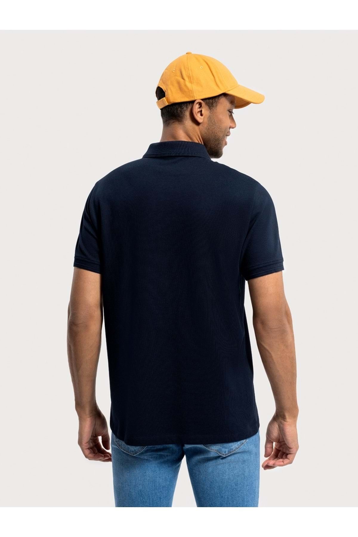 تی شرت یقه پولو آبی مردانه به طور منظم متناسب با چوگان K.KOL NAVY M Loft