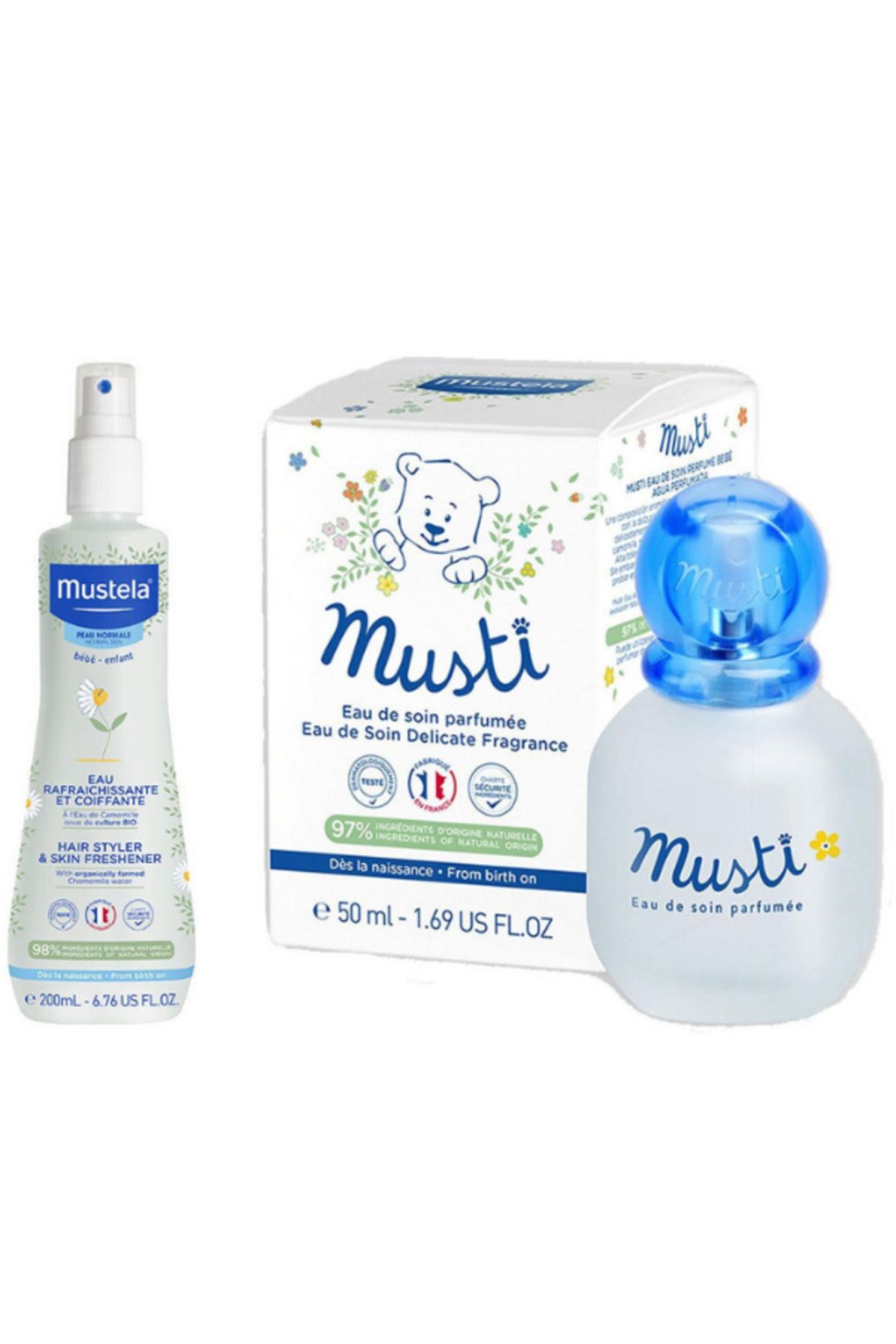 Mustela Papatya Suyu ile Canlandırıcı ve Şekillendirici Sprey 200 ml - Mustela Musti Bebek Parfümü 50 ml