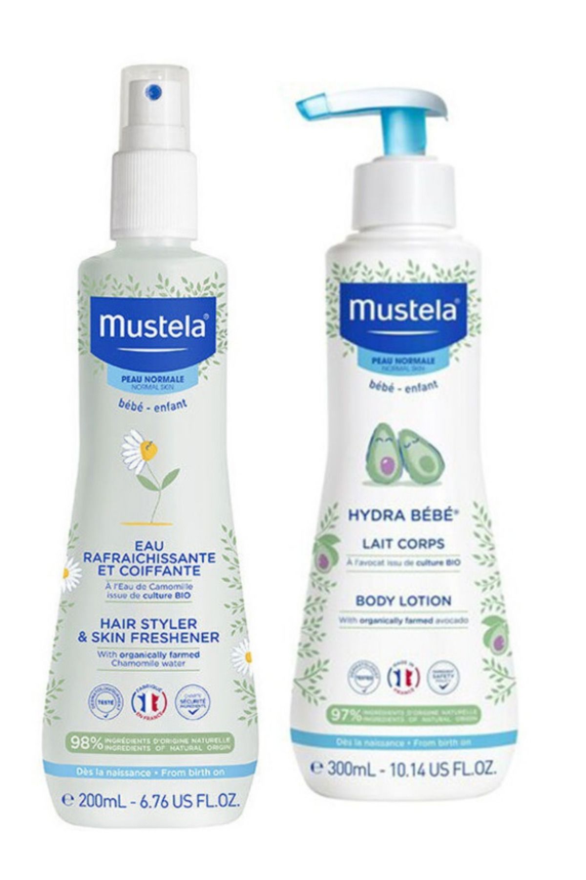 Mustela Papatya Suyu ile Canlandırıcı ve Şekillendirici Sprey 200 ml - Hydra Bebe Vücut Losyonu 300ml