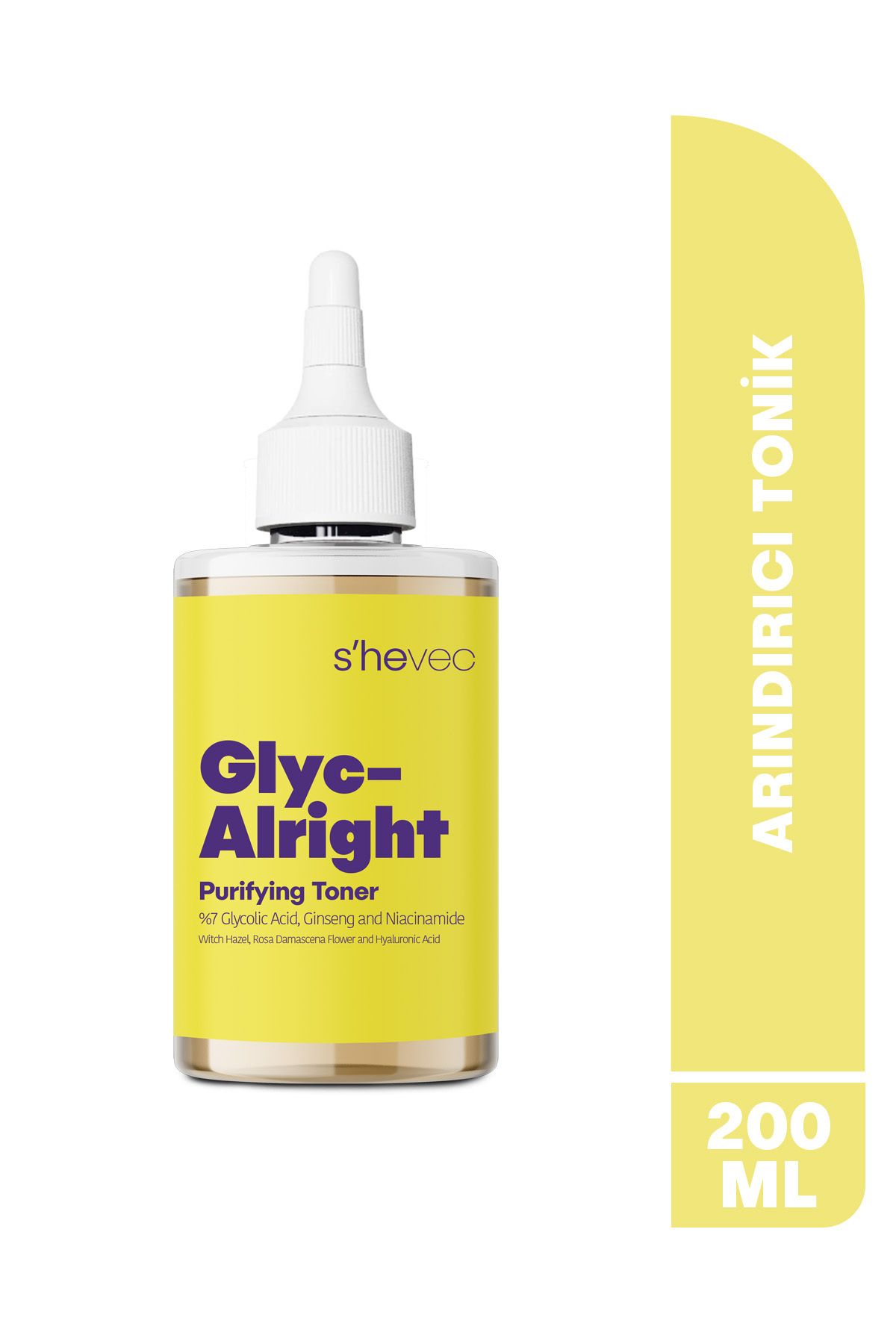 SHE VEC GLYC- ALRIGHT - Tüm Ciltler İçin Gözenek Sıkılaştırıcı Leke Karşıtı Tonik 200ml