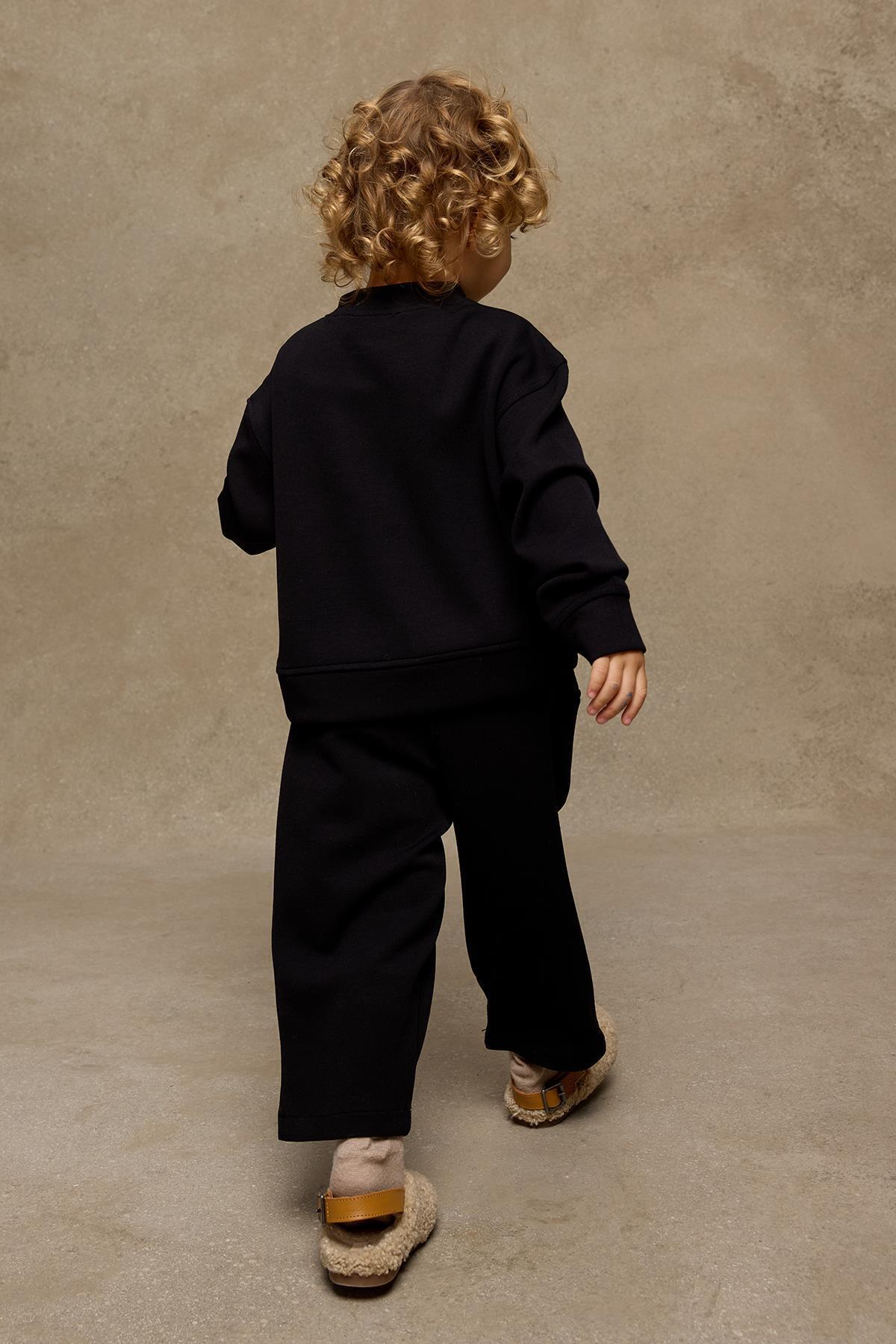 Fahhar Kids-Set plisat negru moale modal 5