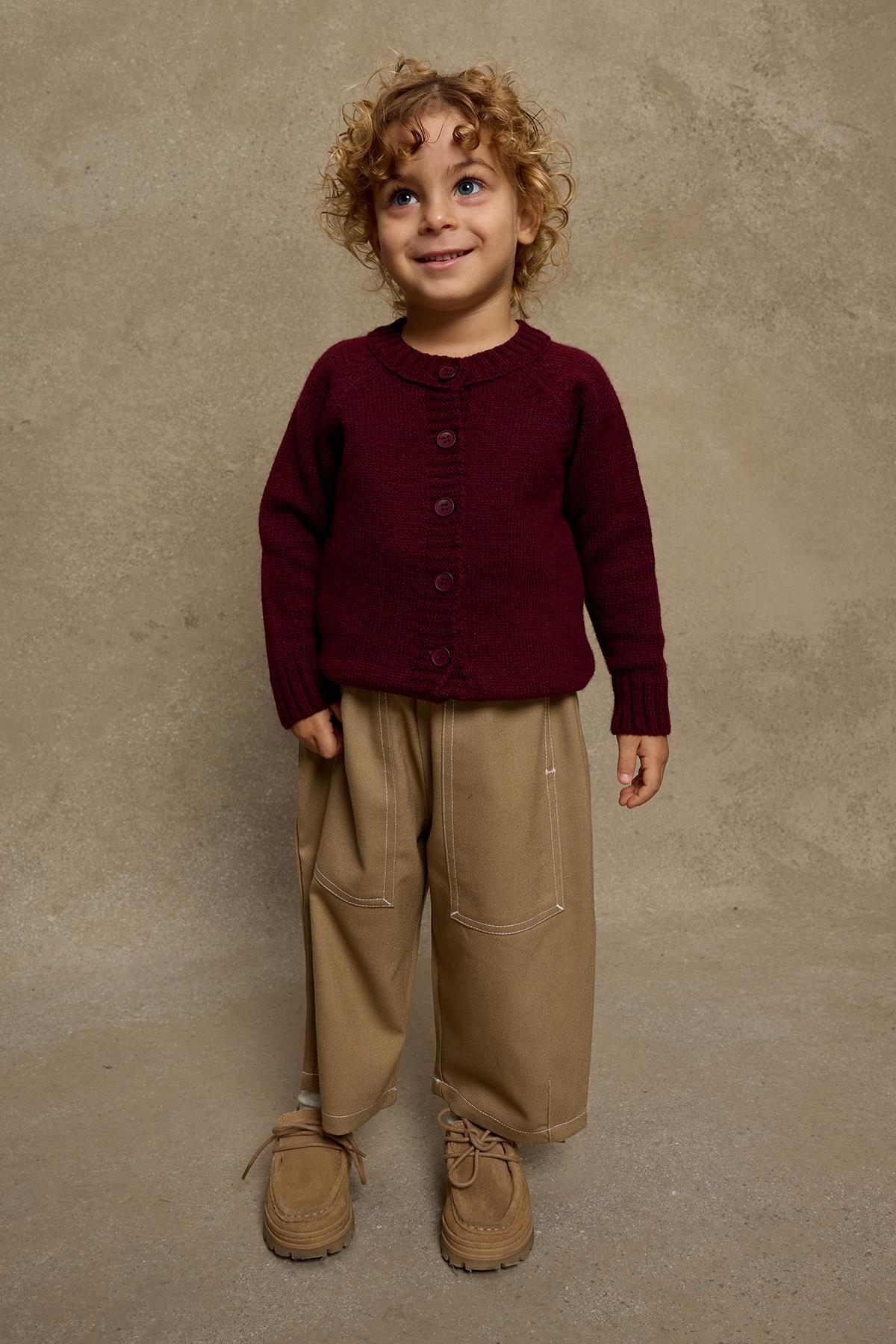 Fahhar Kids Triko Hırka Bordo fotoğrafı 3 (önizleme)