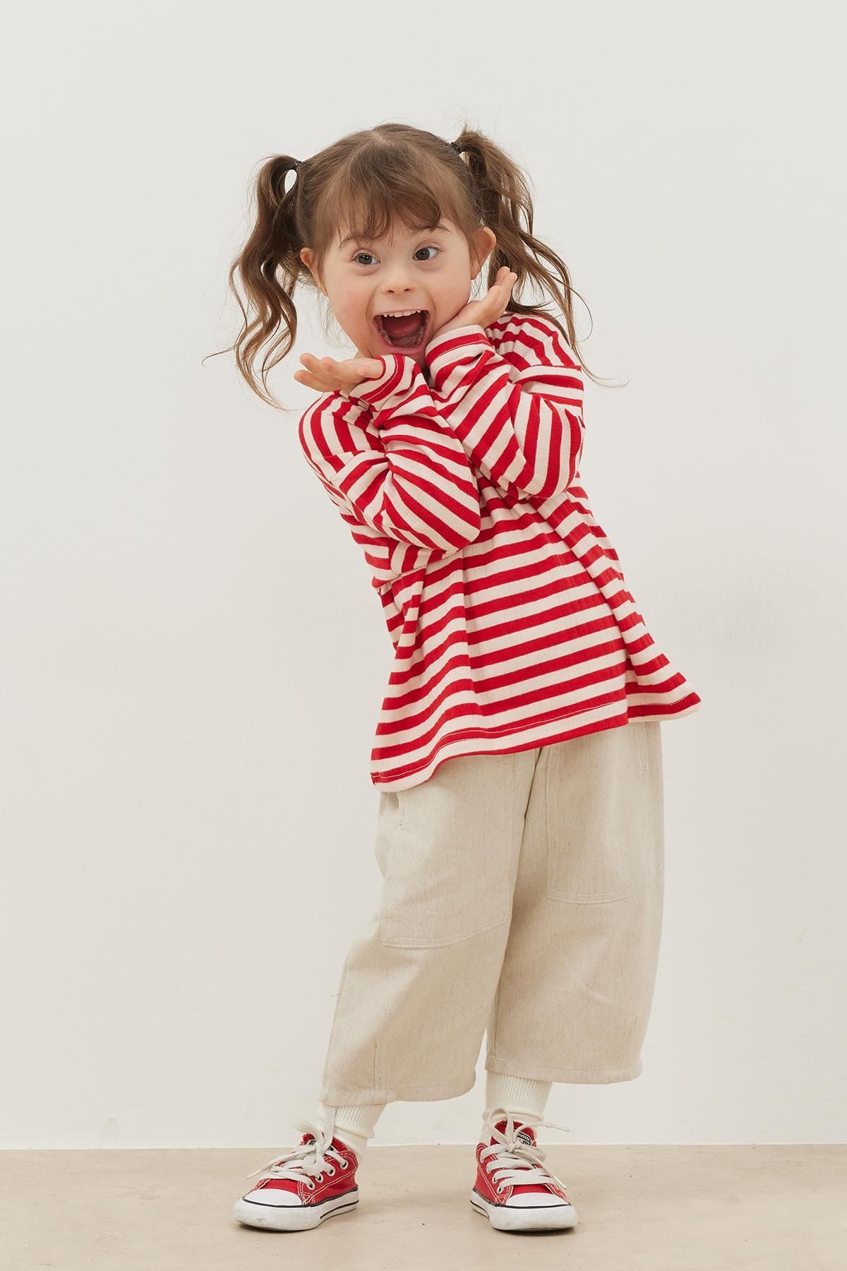 Fahhar Kids-Red Thick Striped Long Sleeve T-Shirt 6