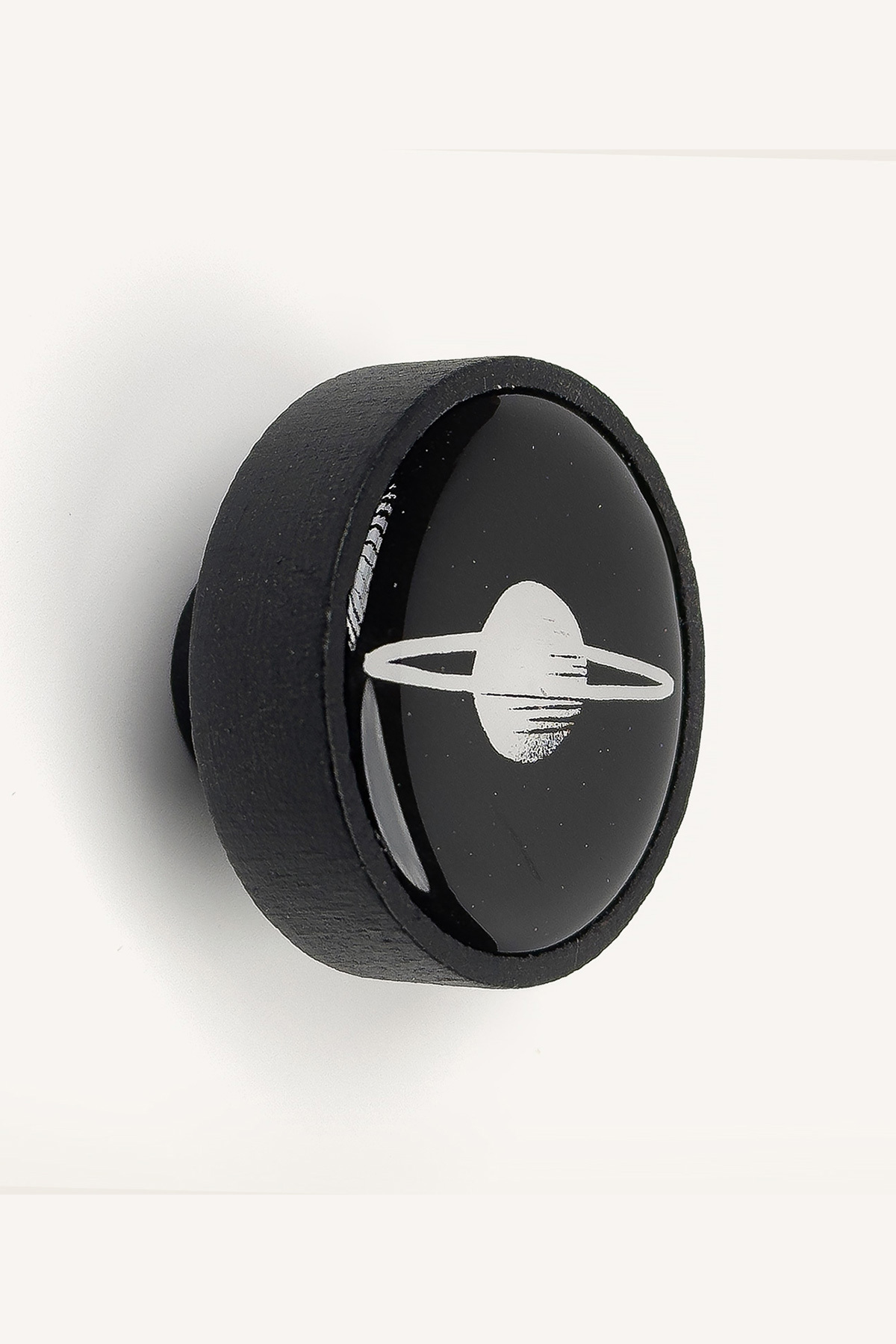 Kulpingo Satürn Desenli Siyah Ahşap Çocuk Odası Dolap Ve Çekmece Kulp