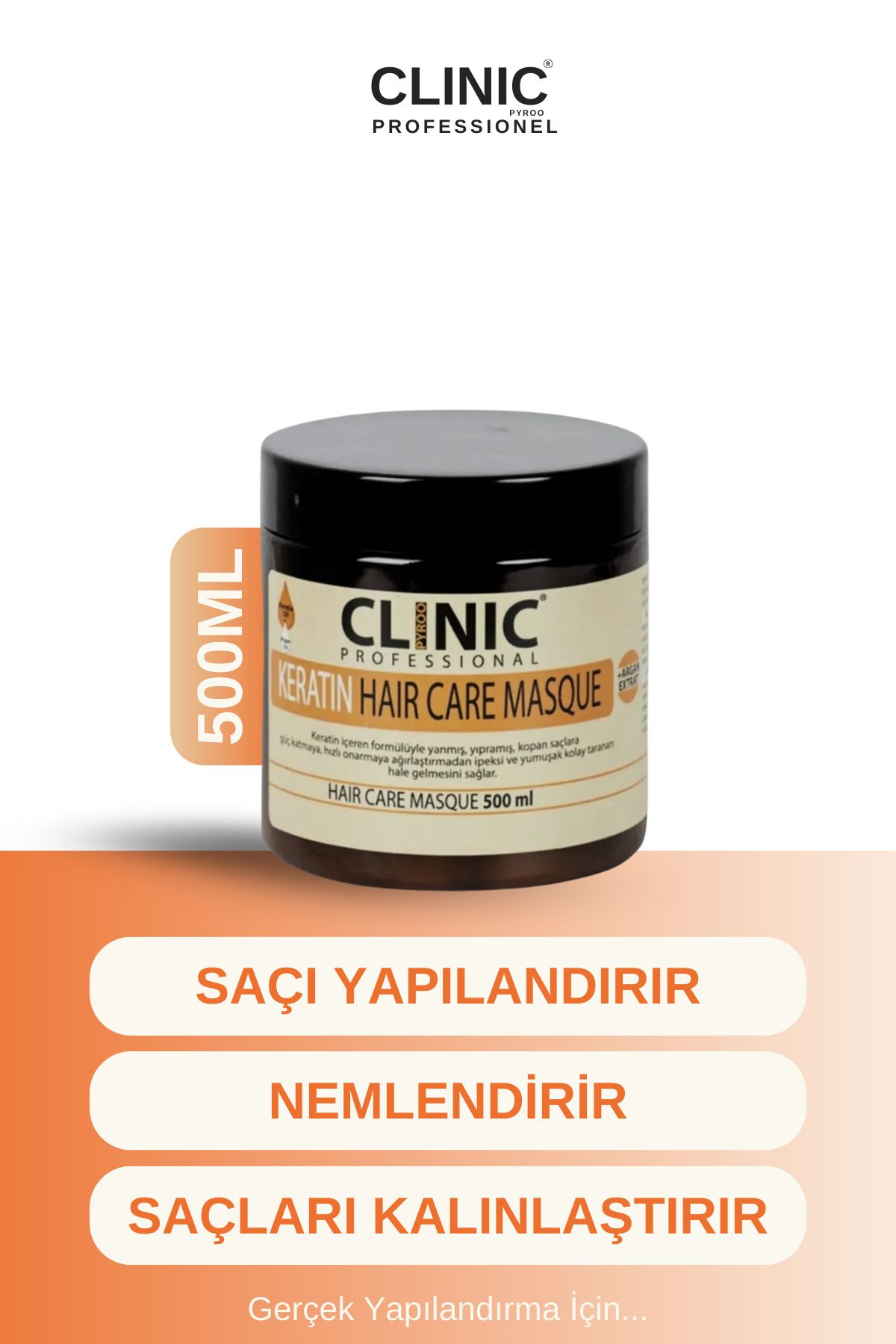 CLINIC PYROO Keratin Saç Bakım Maskesi (500 ML)-1