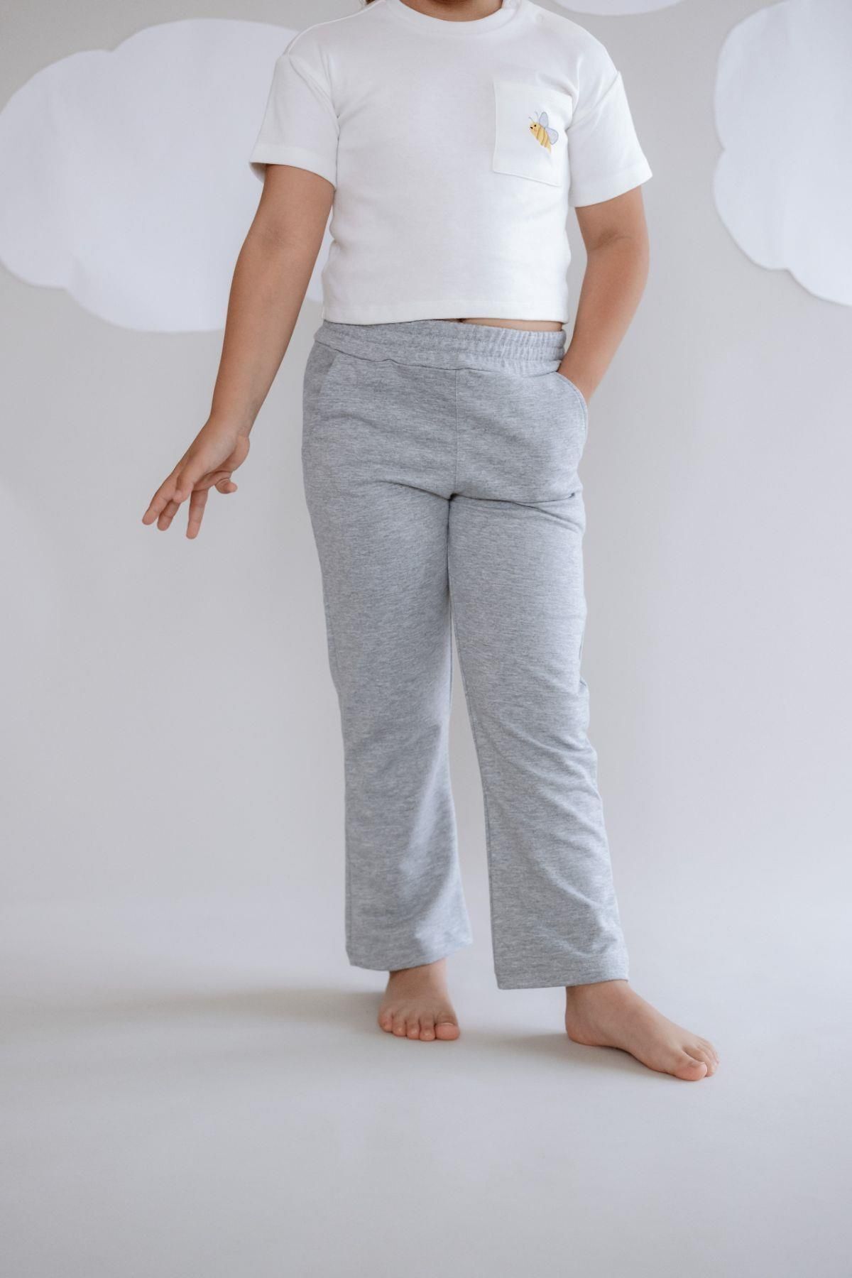 C&City-Girl's Gray Spanish Leg Sweatpants - 761 6