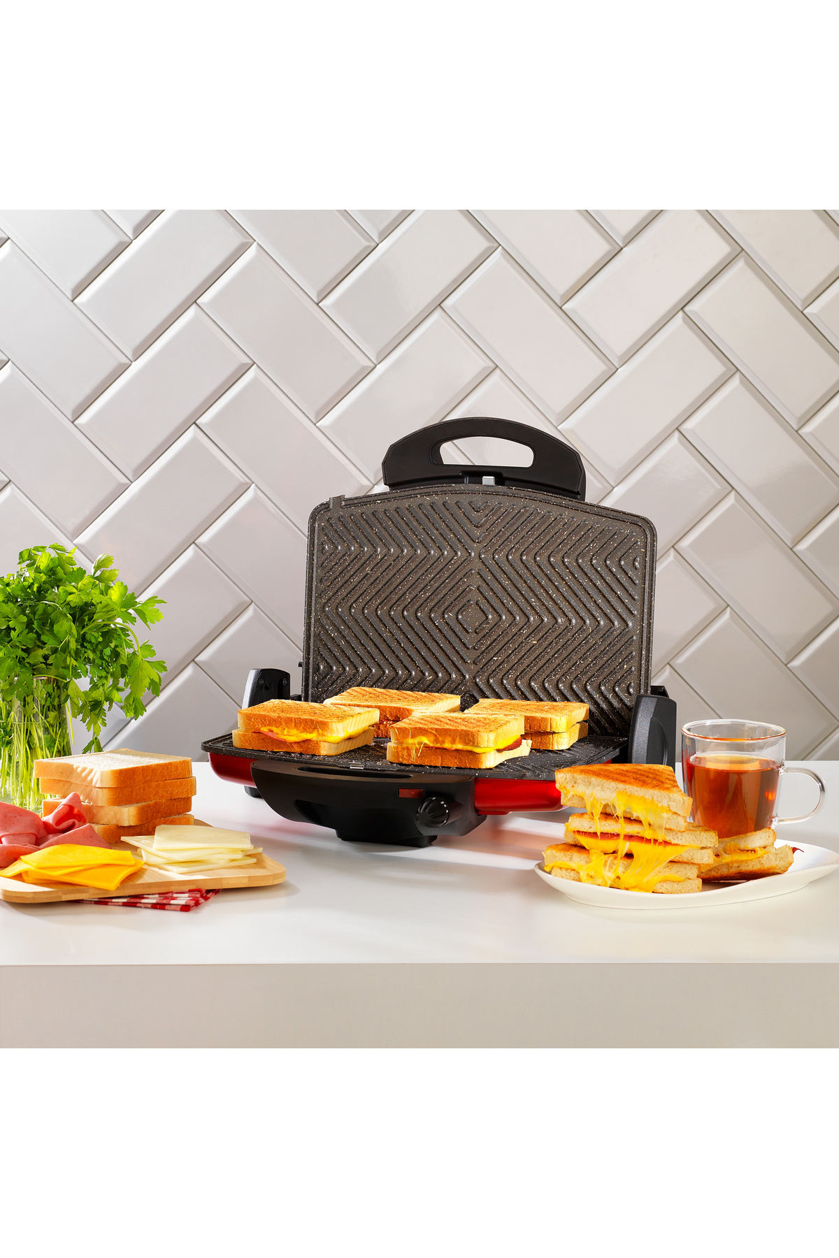 Schafer Grill Chef Tost Makinesi-Lal Kırmızı