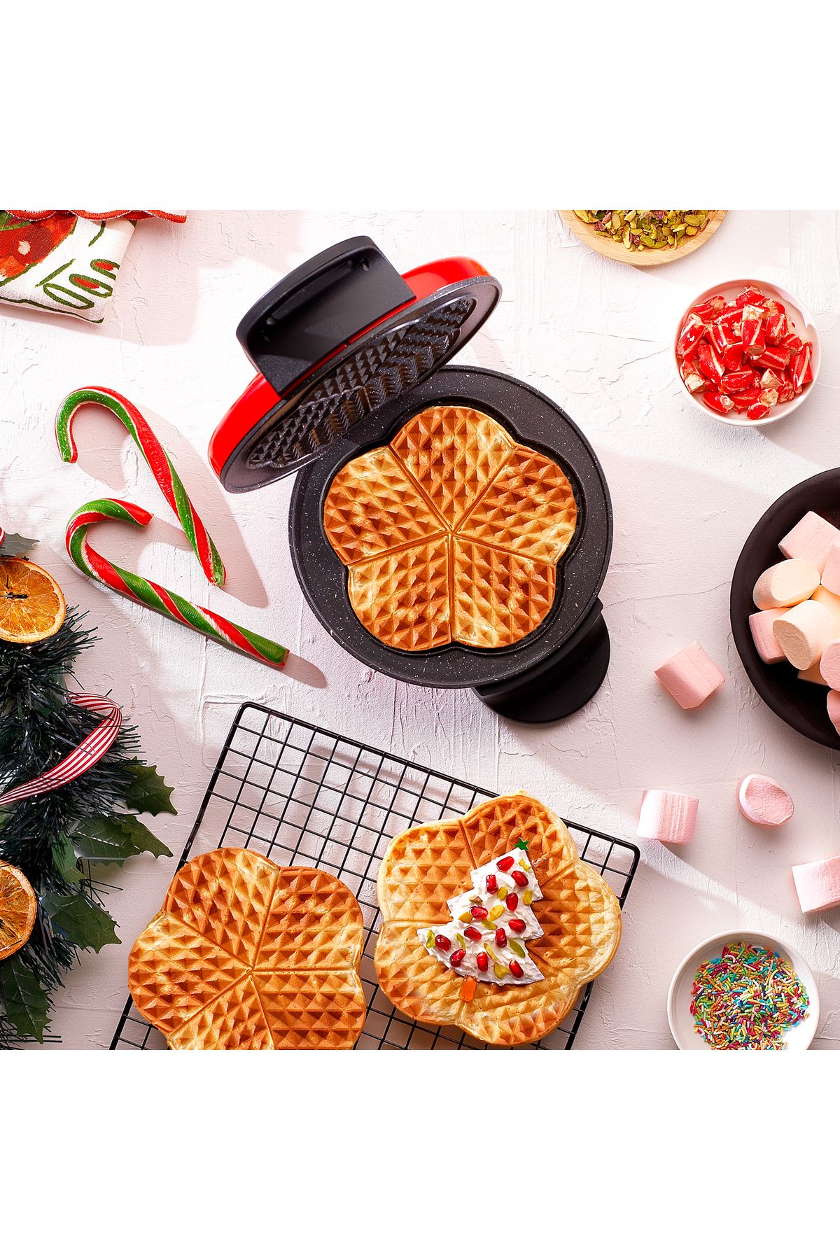 Schafer Waffle Express Waffle Makinesi - Kırmızı