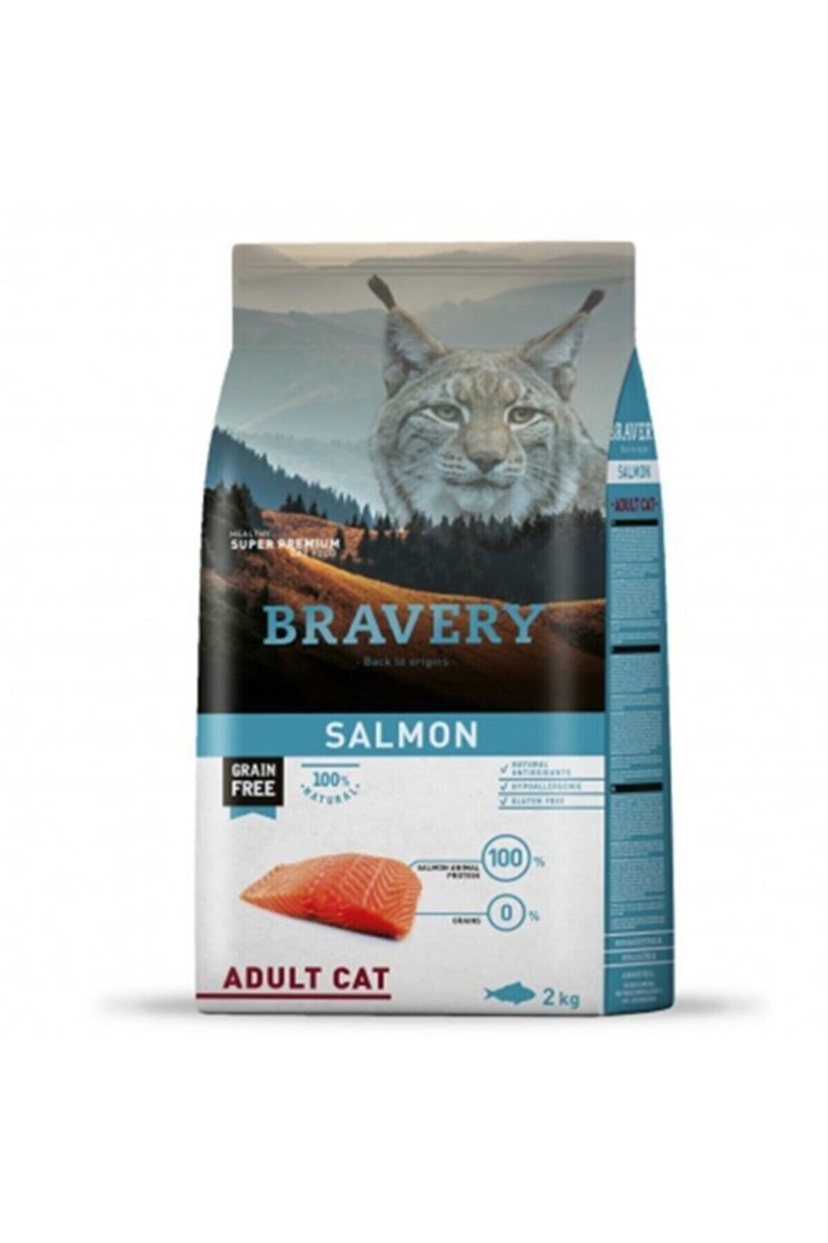 Bravery Adult Cat Tahılsız Somonlu Yetişkin Kedi Maması 2 Kg