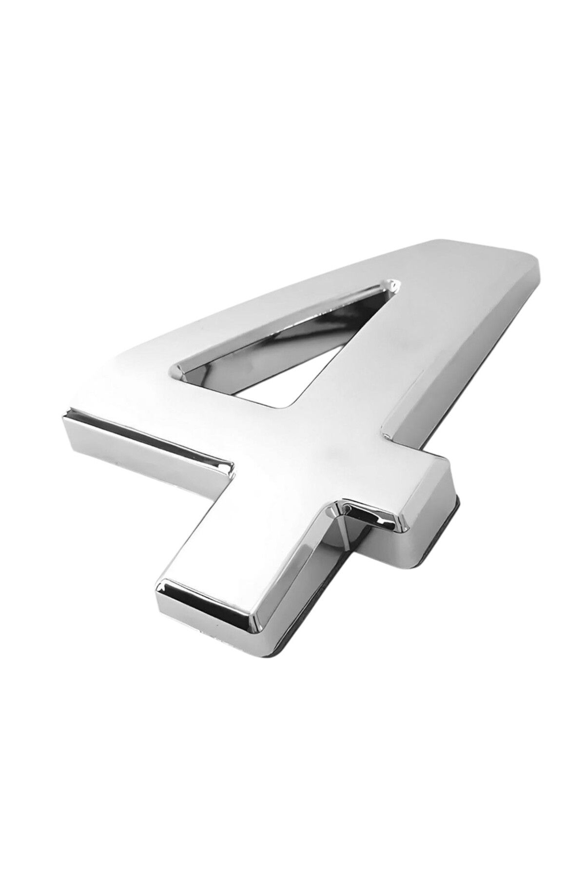 Badem10-Chrome Color 50 mm Small Size Door Numbered - 4 Figures Four Count Adhesive 1 Piece 4