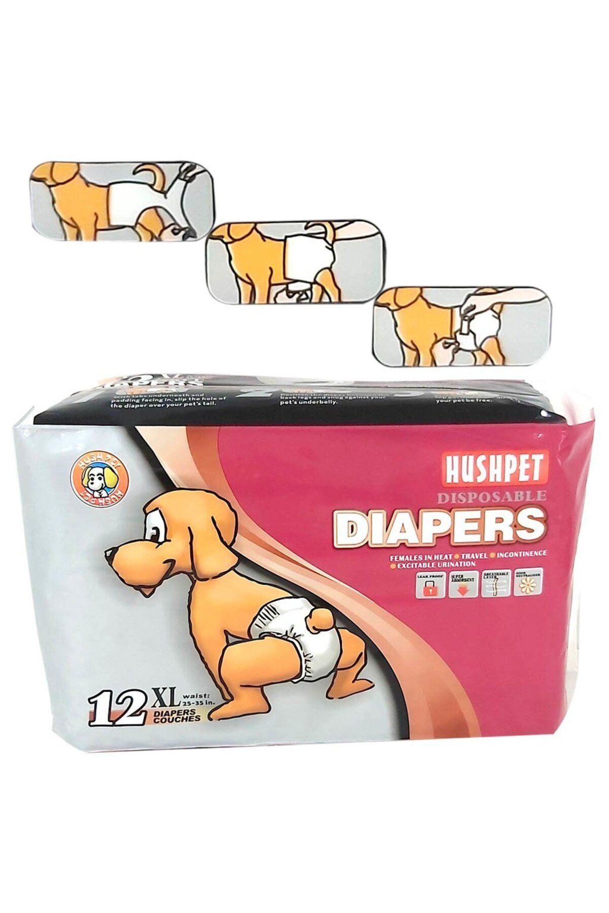 Hushpet Ultra Emici Köpek Külot Çiş Pedi Xl 12li