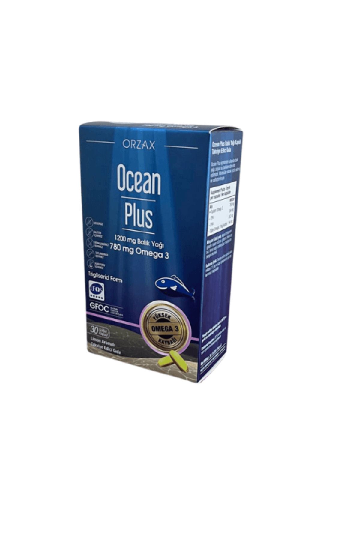 Orzax OCEAN PLUS 1200MG 30 KAPSÜL SAF BALIK YAĞI OMEGA 3