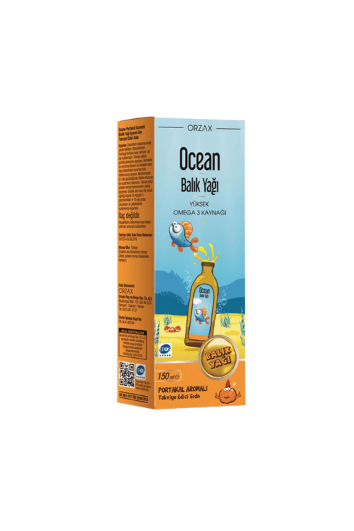 Orzax OCEAN OMEGA-3 PORTAKALLI 150ML ŞURUP