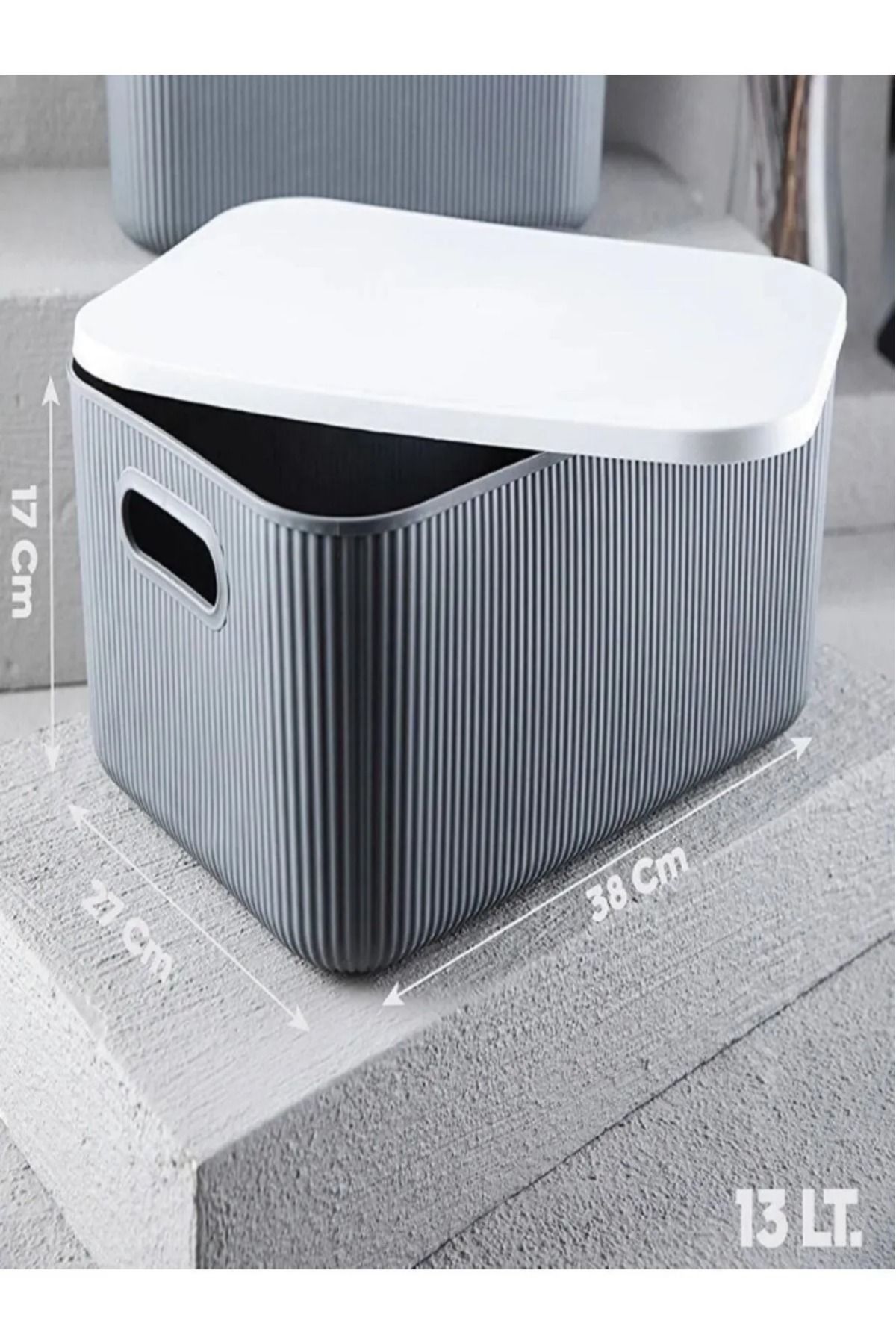Bayev-4 Bin Storage Set - Non-Cabinet Organizer, Storage Box with Lid - 21/13/6 Lt 3