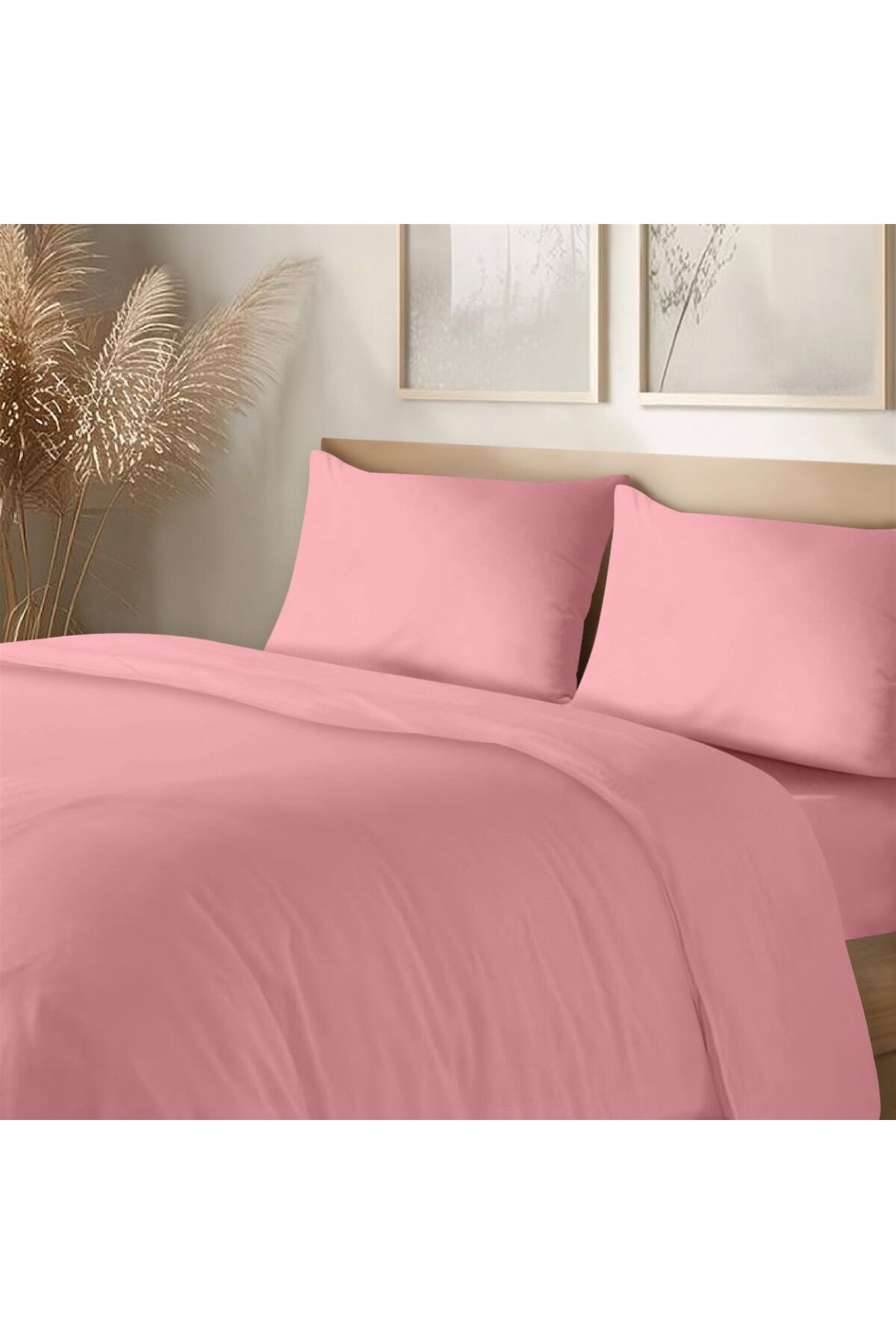 Evim-Pink Double Organic Cotton Duvet Cover Set - 200X220 cm 2