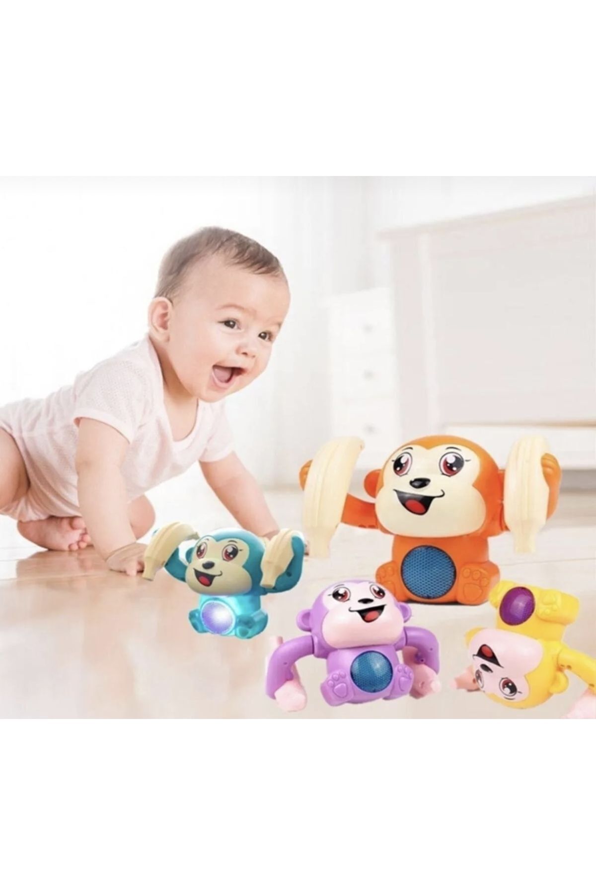 Happy Toys Pilli Taklacı Maymun Emeklemeye Yardımcı 15 Cm