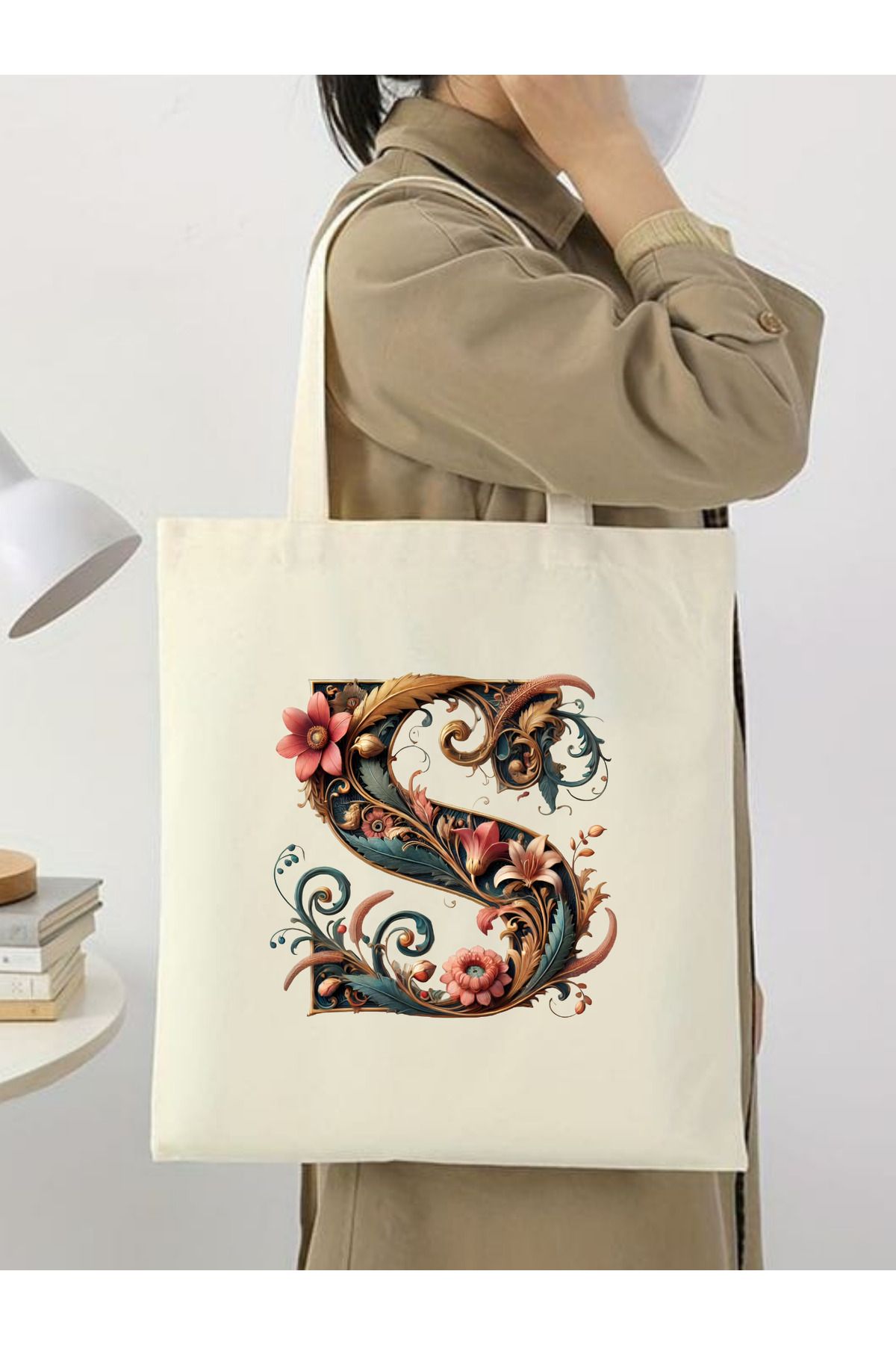 Cemira-Retro Unisex Letter S Design - Y2 Pinterest Tote Bag, Shopper Bag 1