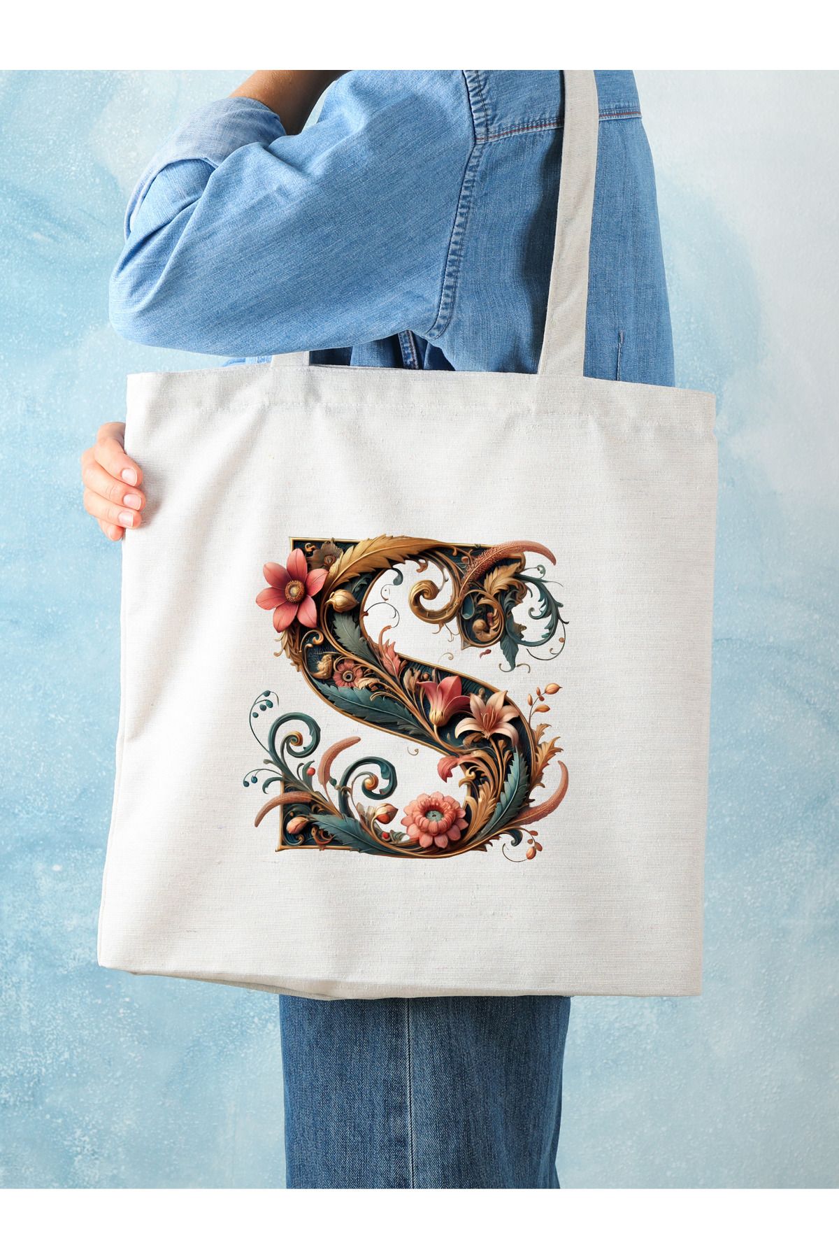 Cemira-Retro Unisex Letter S Design - Y2 Pinterest Tote Bag, Shopper Bag 2