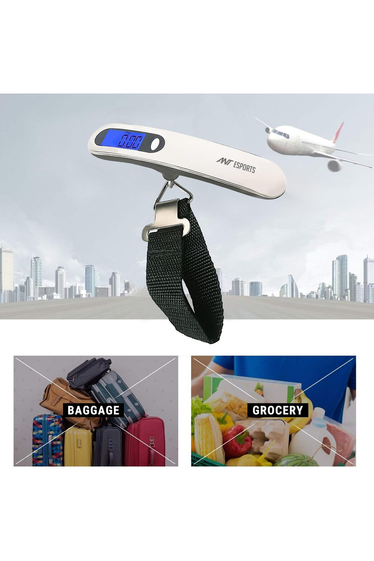 Ant Esports-AELS020  Digital Weighing Scale | Upto 50kg | Tare Function | Auto On/Off | LED Backlit Display 4
