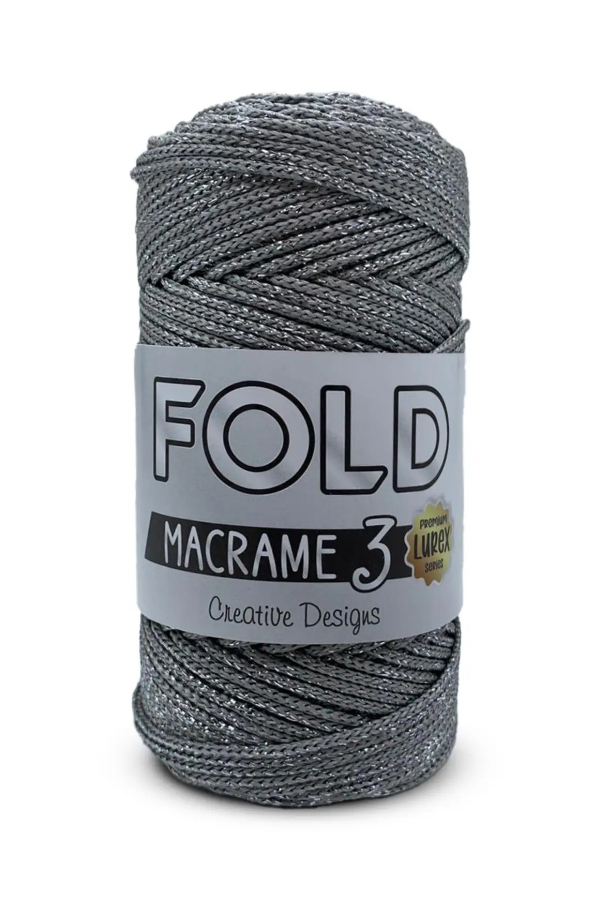 FOLD-Glitter Polyester Macrame - Silver 1 Mm, 100 Gr, 115 m Supla String Bag 1