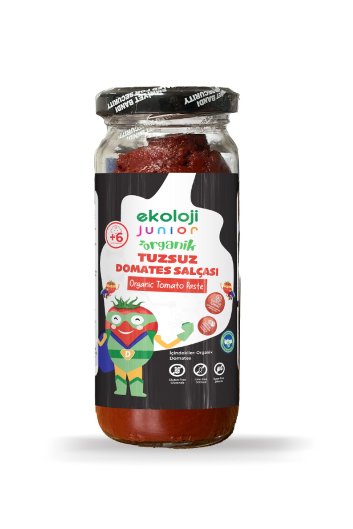 Ekoloji Junior Organik Glutensiz Tuzsuz Domates Salçası 230 gr