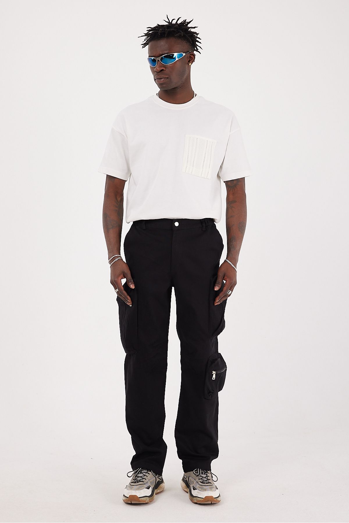 EKSİ-1-Black Baggy Fit Men's Trousers - Bag Pocket 1