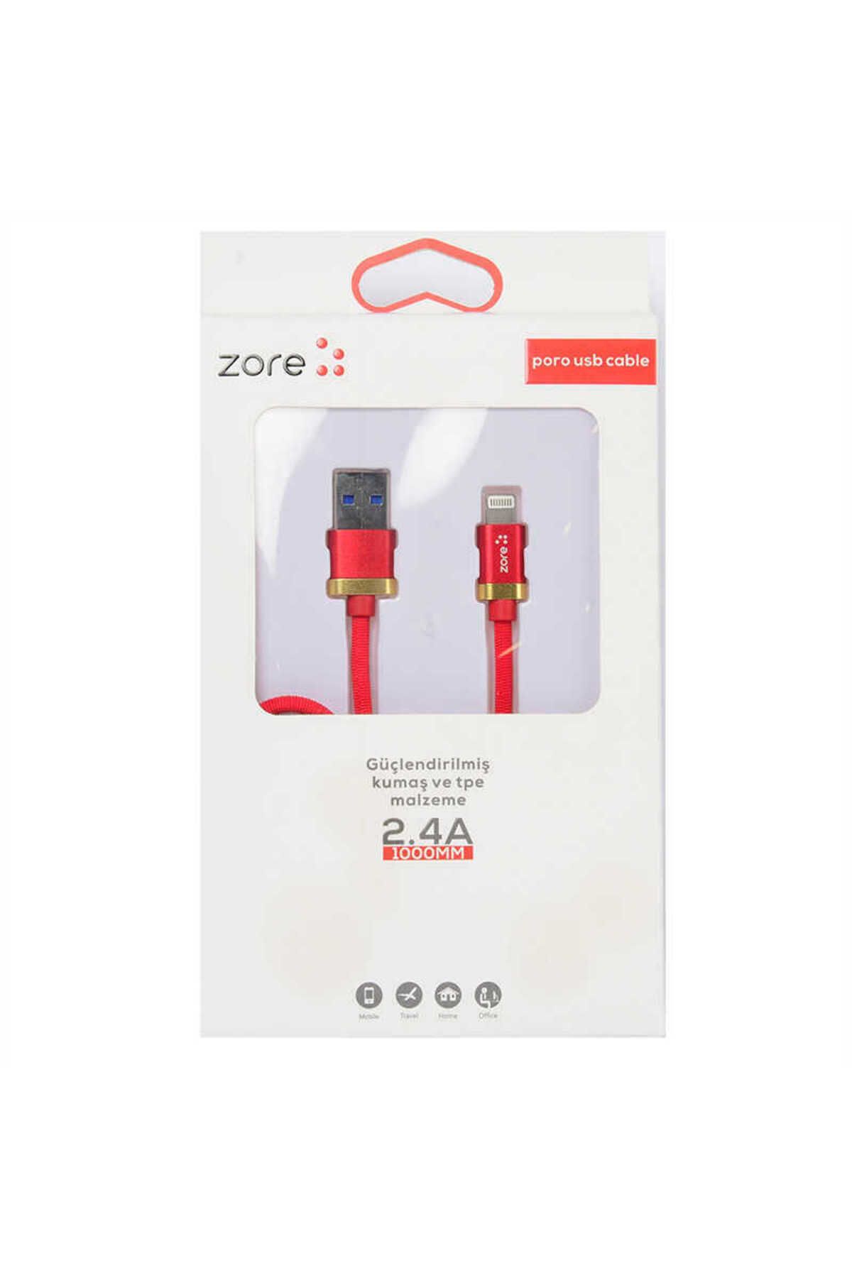 Avid Diva Kırmızı Poro Lightning Usb Kablo 1M-Zore