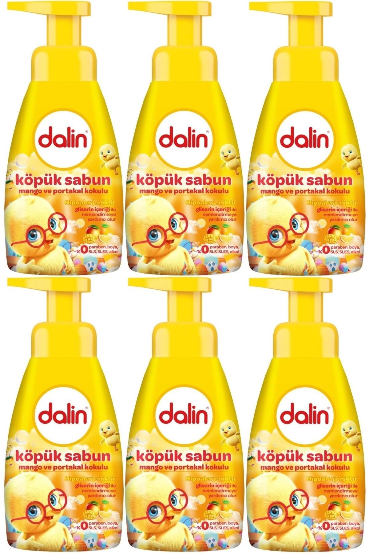 Dalin Köpük Sabun 200ML Mango ve Portakal Kokulu Çoçuklarınız İçin (6 Lı Set)