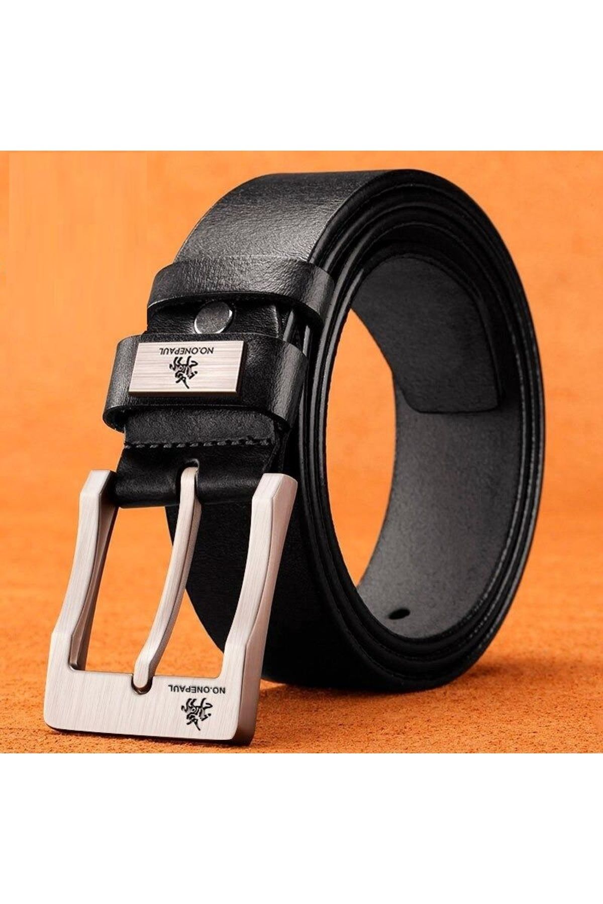 NO.ONEPAUL-Genuine Leather Men's Belt with Metal Buckle 1