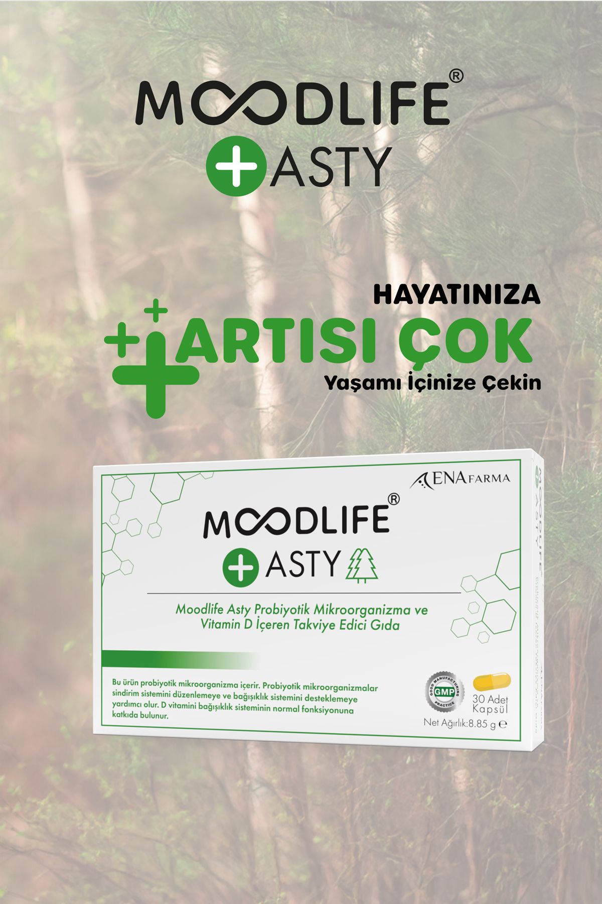 ENAFARMA Moodlife Asty için Probiyotik Destek 30 Kapsül