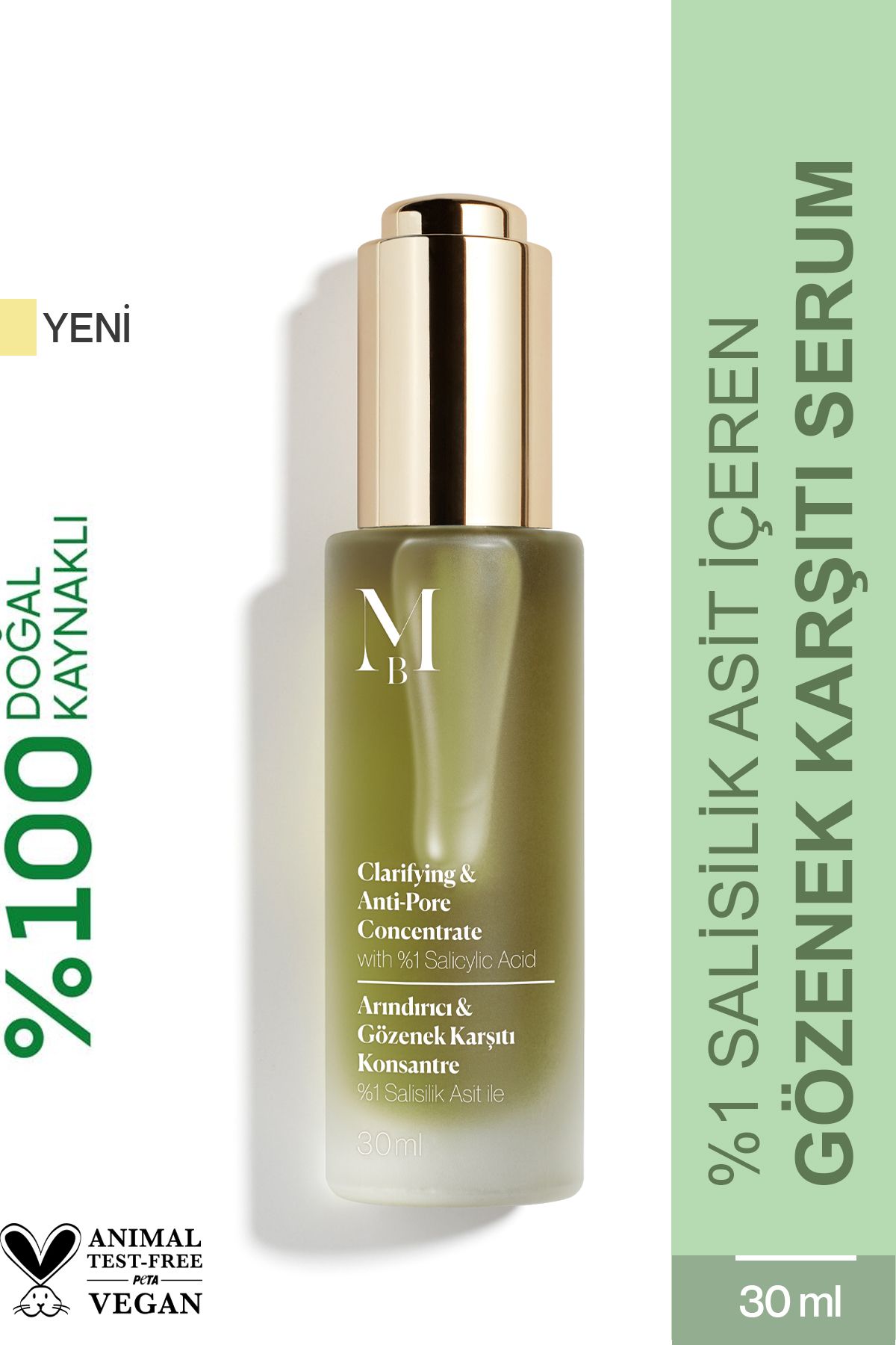 MİSBAHÇE Yağlı ve Karma Ciltler için Arındırıcı & Gözenek Karşıtı Konsantre 30 mL %1 Salislik Asit