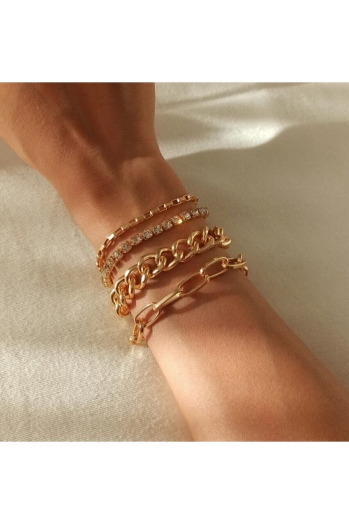 JEWELRY Taşlı Dörtlü Kombin Bileklik