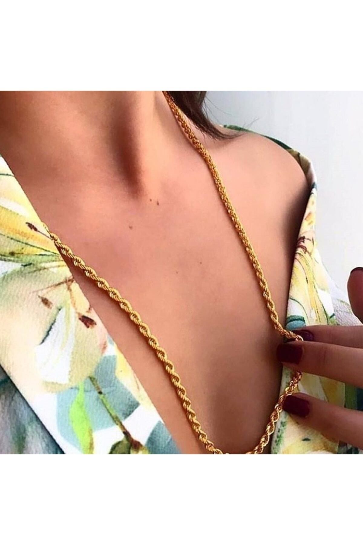 JEWELRY Altın Kaplama Burgu Zincir 60 cm